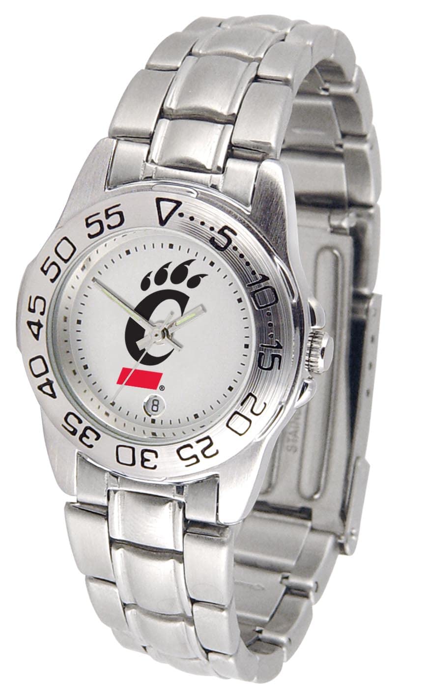 NCAA Cincinnati Bearcats Women's Game Day Sports Watch with Stainless Steel Band - Perfect for College Football Games, Tailgating & School Spirit Accessories