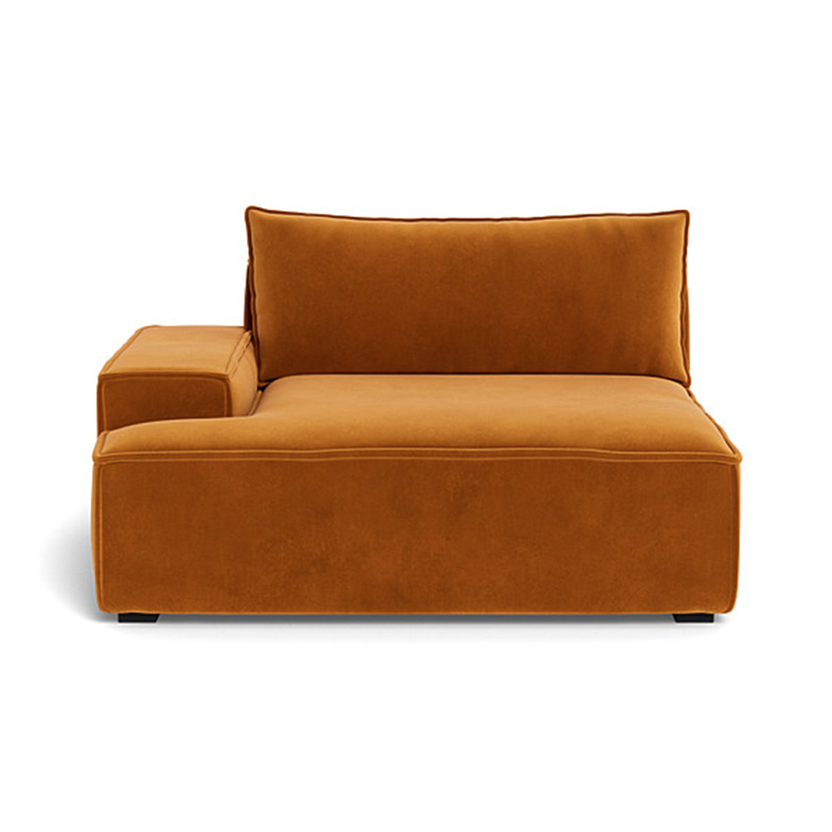 Daphne Velvet Left Arm Modular Sofa - 1 Seater Modern Living Room Furniture for Small Spaces, Apartments & Cozy Home Decor