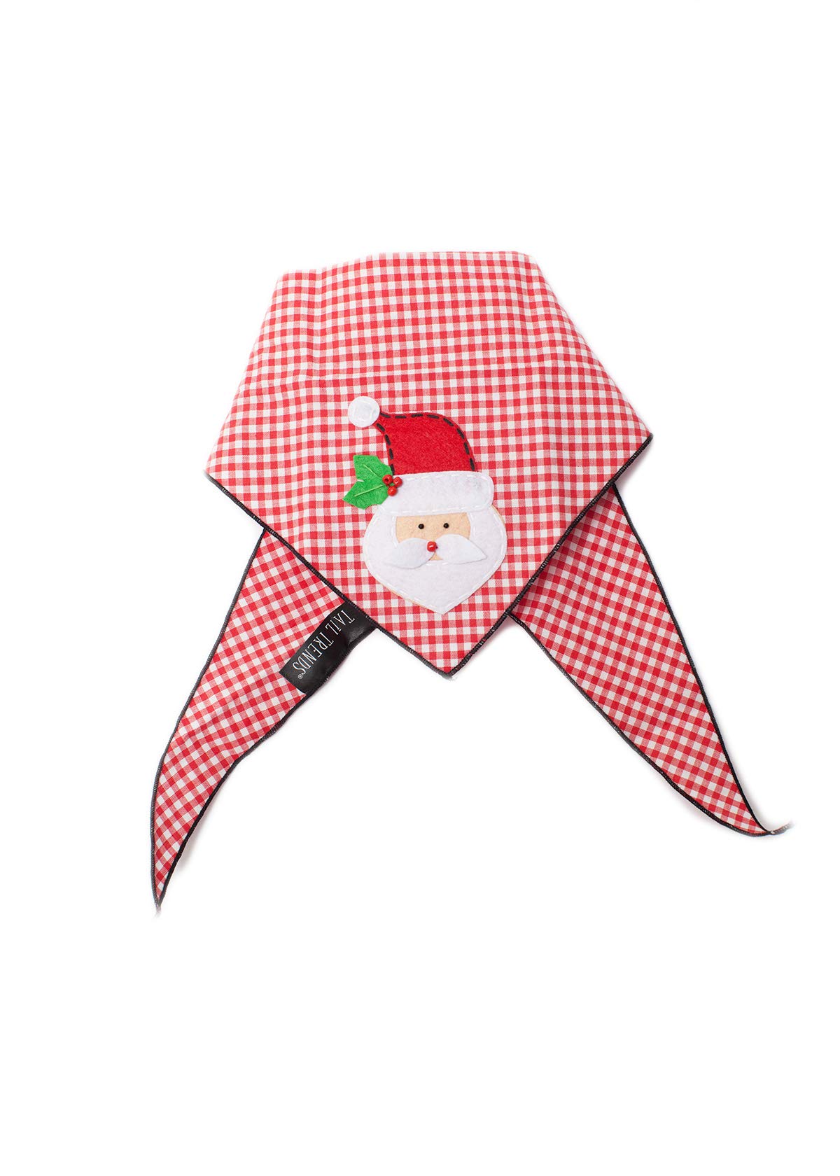 Santa Claus Dog Bandanas for Medium to Large Dogs - 100% Cotton Christmas Pet Bandana with Designer Applique - Perfect for Holiday Photos, Parties & Festive Outfits