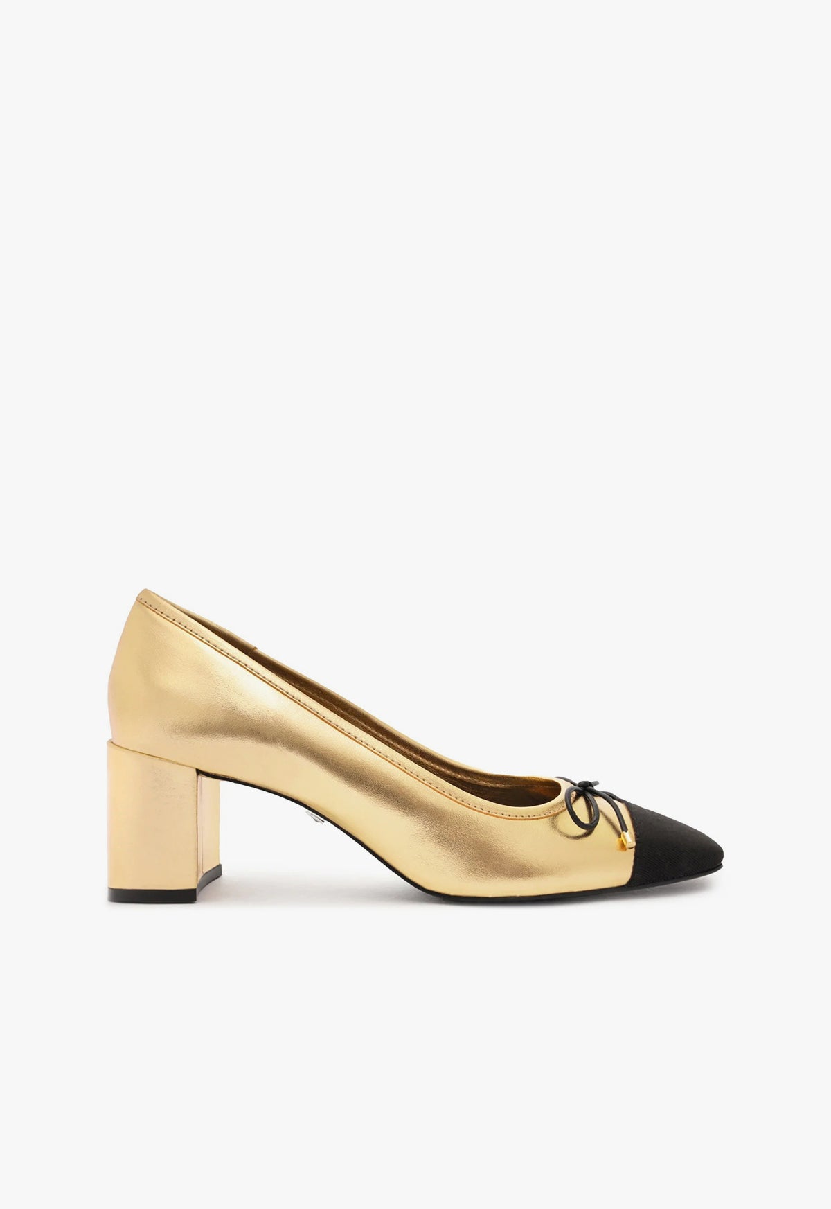 Arissa Women's Block Heel Metallic Leather Pumps - Elegant Dress Shoes for Work, Party & Special Occasions