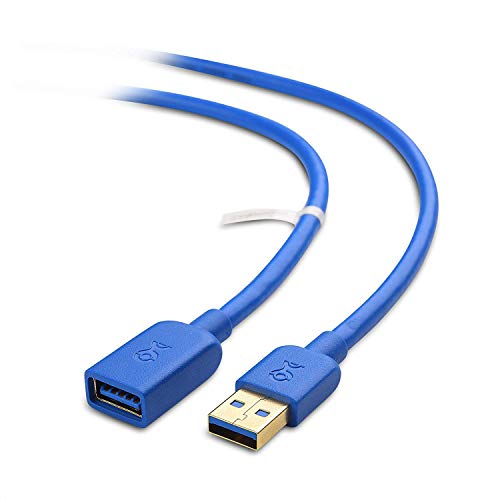 USB 3.0 Extension Cable 3 ft - High Speed USB A Male to Female Extender Cord in Blue | Compatible with Webcam, VR Headset, Printer, External Hard Drive | Perfect for Home Office, Gaming Setup & PC Accessories