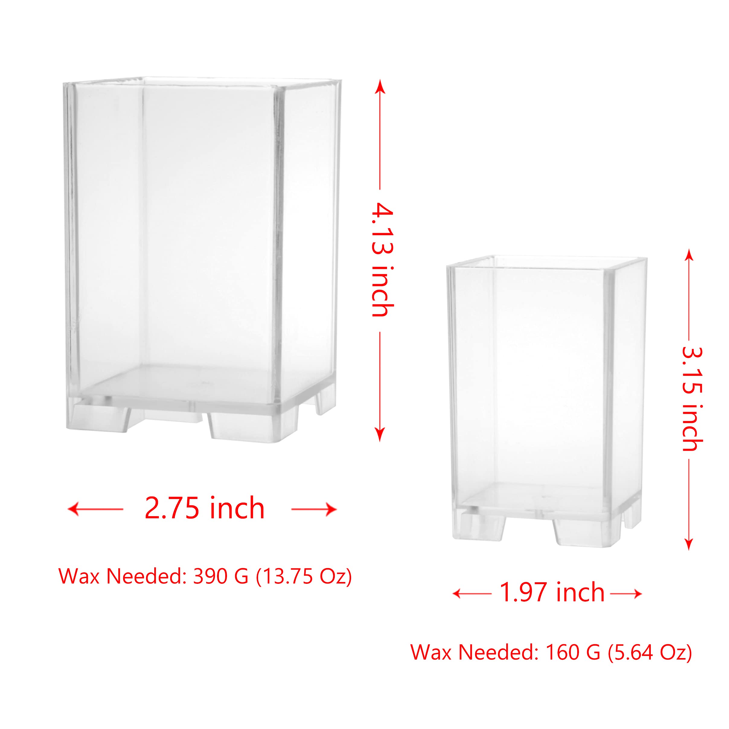 2pcs Square Pillar Candle Molds Set - Rectangular Candle Making Molds with 60ft Wick, Lead Wire & Sealer - DIY Candle Making Kit for Home Decor, Weddings & Gifts