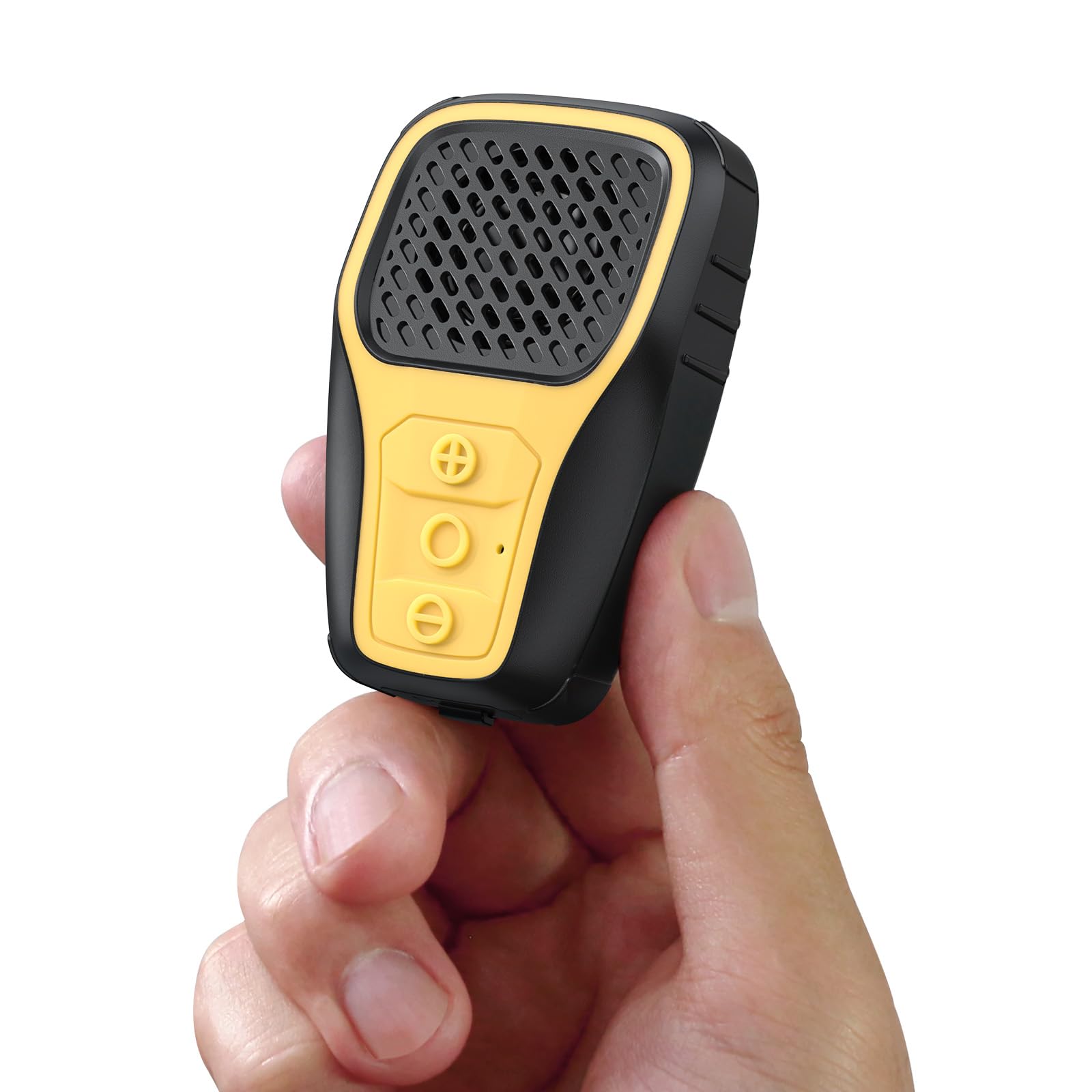 INGA Wearable Bluetooth Speaker - IP67 Waterproof Clip-on Mini Portable Speaker with Built-in Mic, Wireless Clip Speaker for Hands-Free Music & Calls, Perfect for Work, Riding, Golf, Outdoor Adventures, and Travel (Yellow)