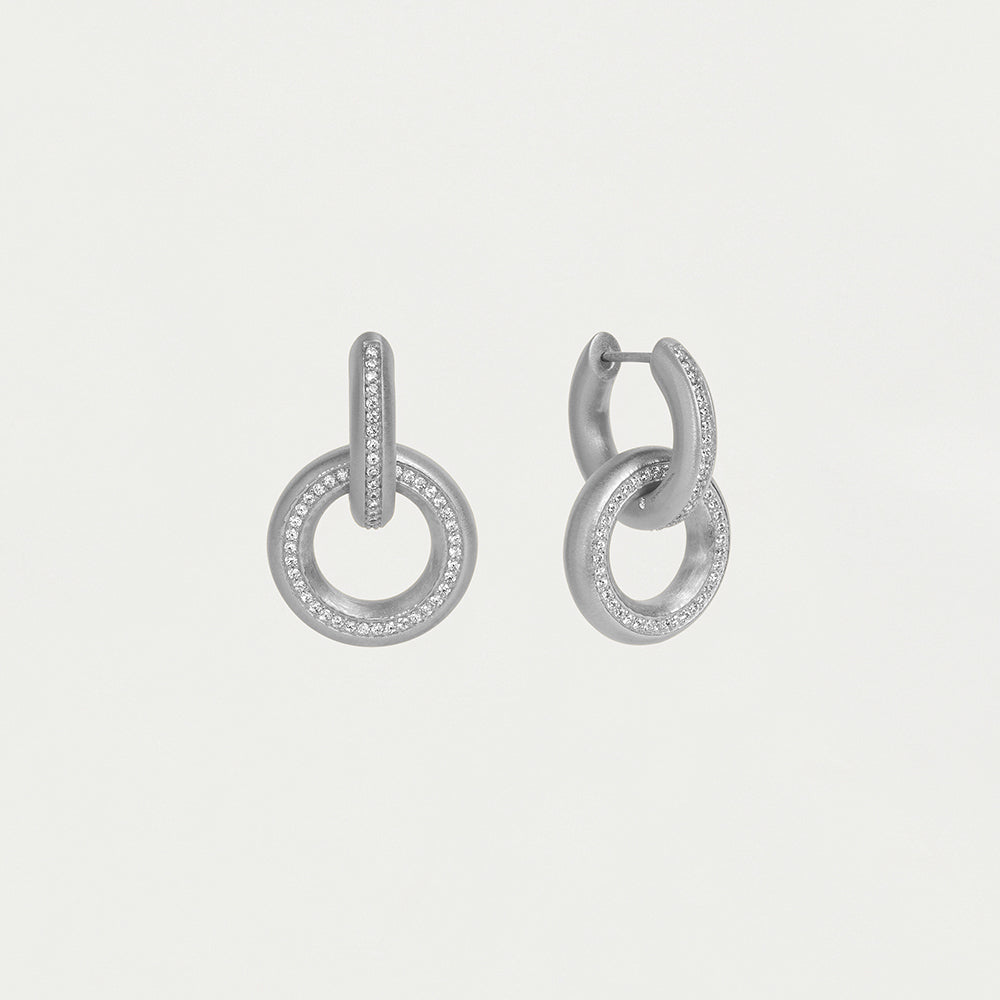 Colette Sterling Silver Pave Drop Earrings for Women | Elegant Dangling Earrings for Parties, Weddings & Special Occasions