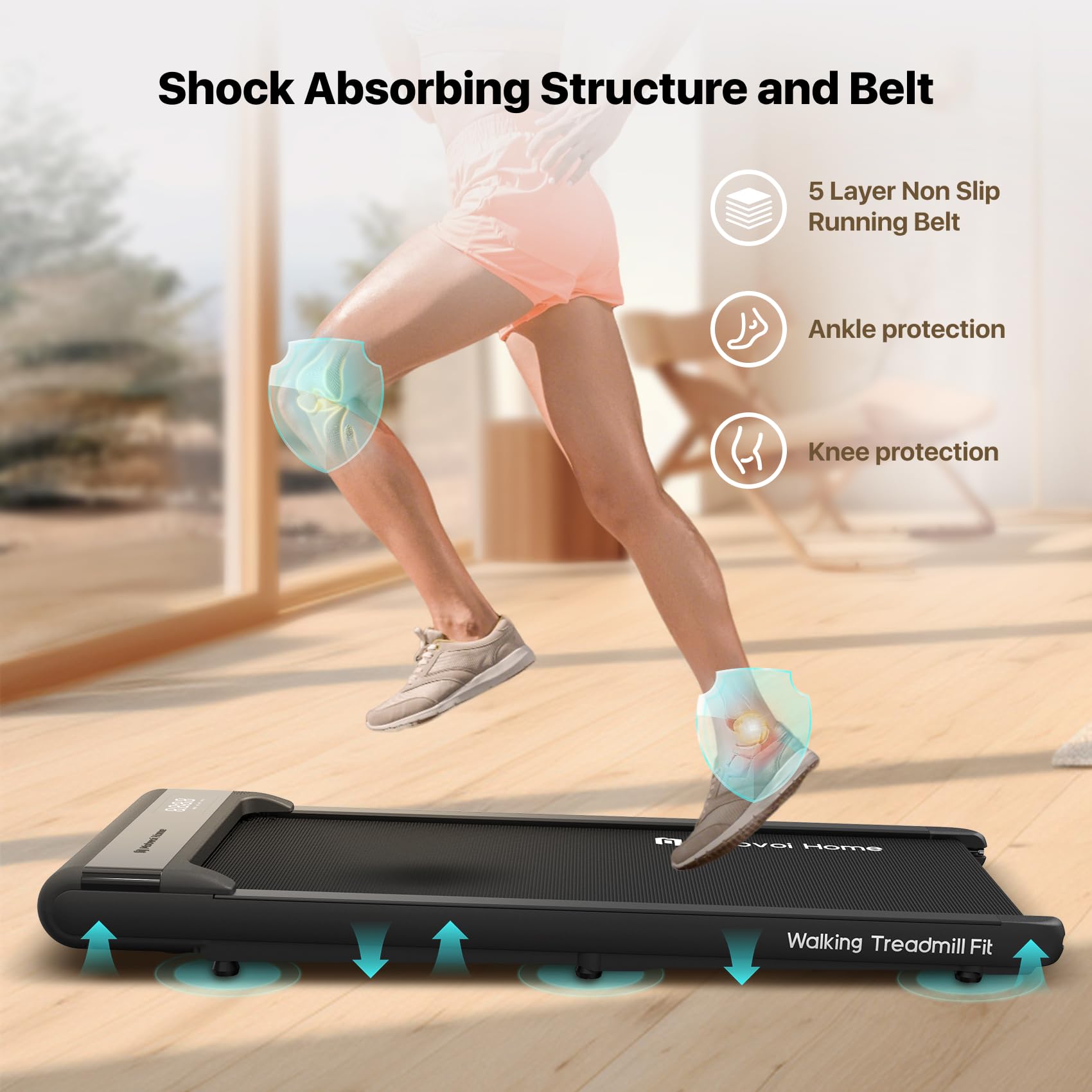 Compact Under Desk Treadmill with Remote Control - Mobvoi Walking Pad for Home & Office Use, 265 LBS Capacity, Portable & Easy Storage - Perfect for Walking, Jogging & Workstation Fitness