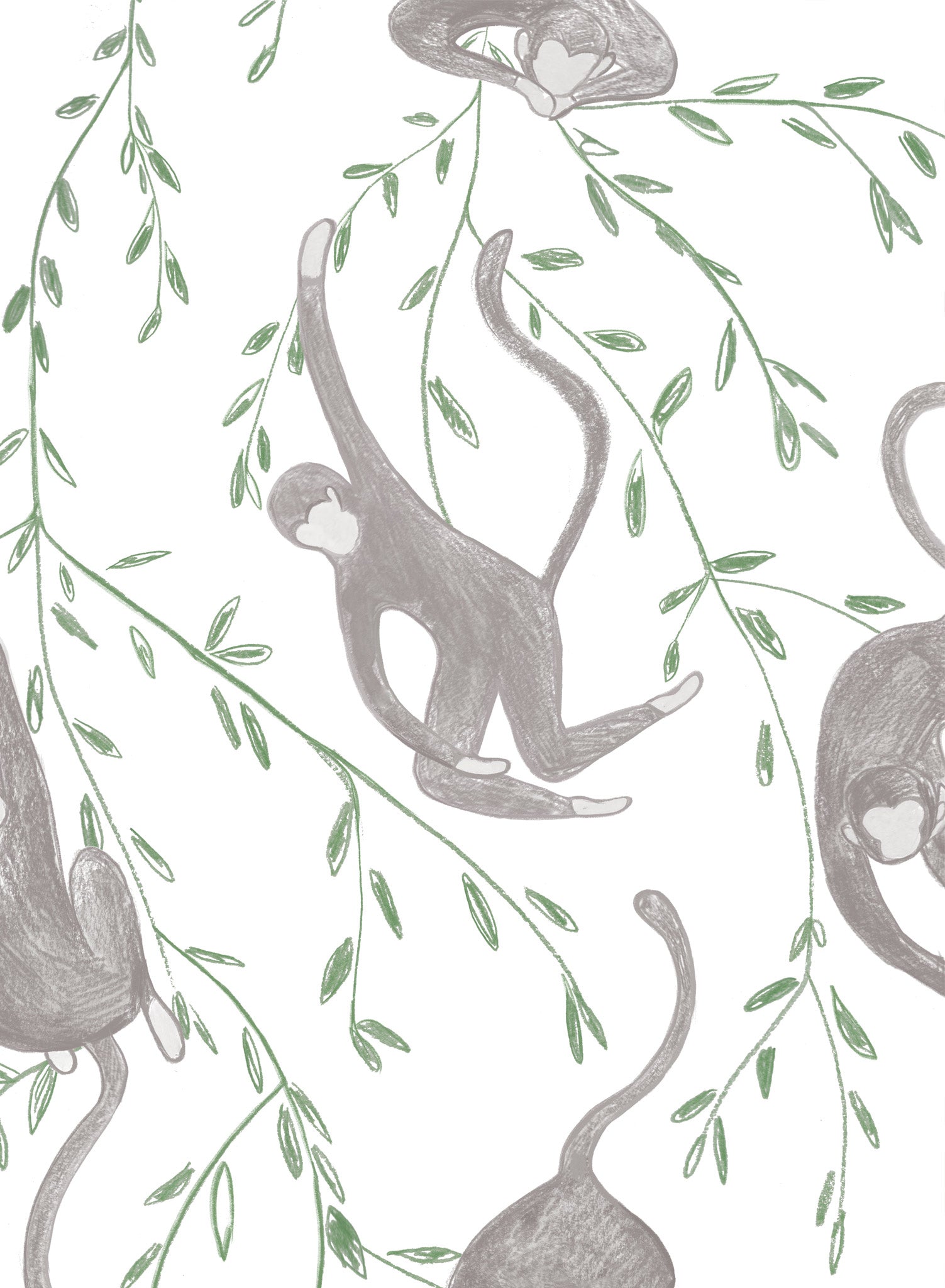 Monkey Business Wallpaper - Fun & Playful Peel and Stick Wallpaper for Kids Room, Nursery, or Playroom Decor - Easy to Apply & Remove