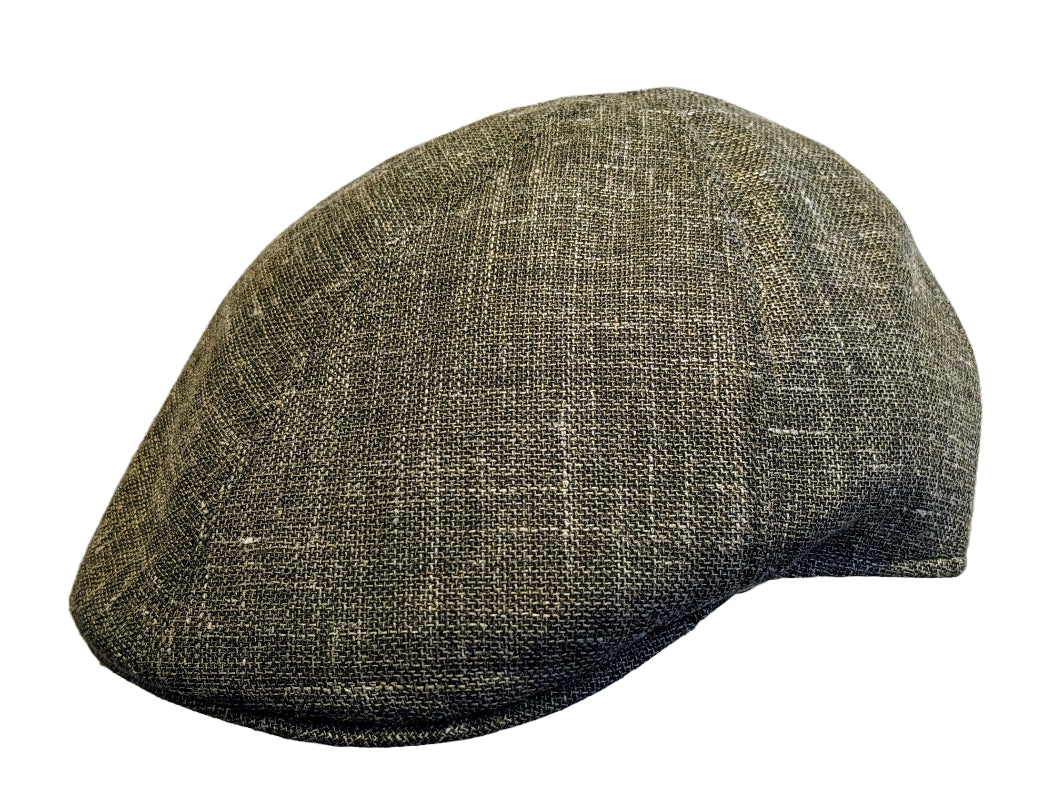 Premium Summer Flat Cap - Virgin Wool, Silk & Linen Blend in Blue Ivy Tan | Classic Unisex Hat for Outdoor Activities, Travel & Fashion