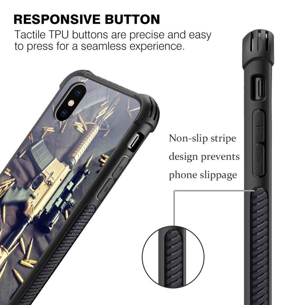 CARLOCA iPhone Xs Max Case - Military AR-15 Design Shockproof Protective Cover for Women & Men | Anti-Scratch Durable Phone Case for iPhone Xs Max (6.5