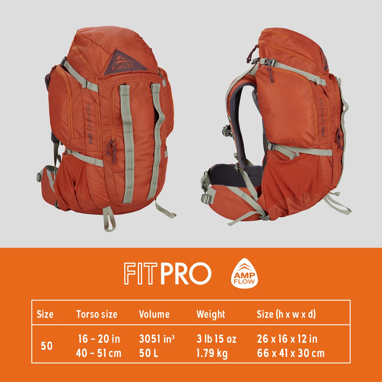 Kelty Redwing 50 Women's 50L Internal Frame Backpack - Lightweight Hiking Backpack for Women, Travel & Backpacking with Adjustable Hip Belt, 2023 Model (Cinnamon) | Perfect for Outdoor Adventures, Camping & Weekend Getaways
