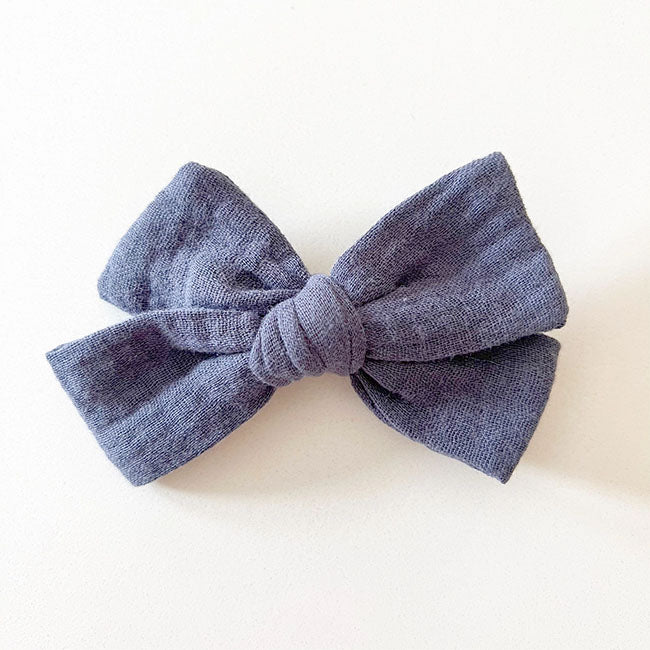 Bohemian Baby Muslin Hair Bow Clip - Soft Cotton Headband for Girls & Toddlers - Perfect for Parties, Photography & Everyday Style