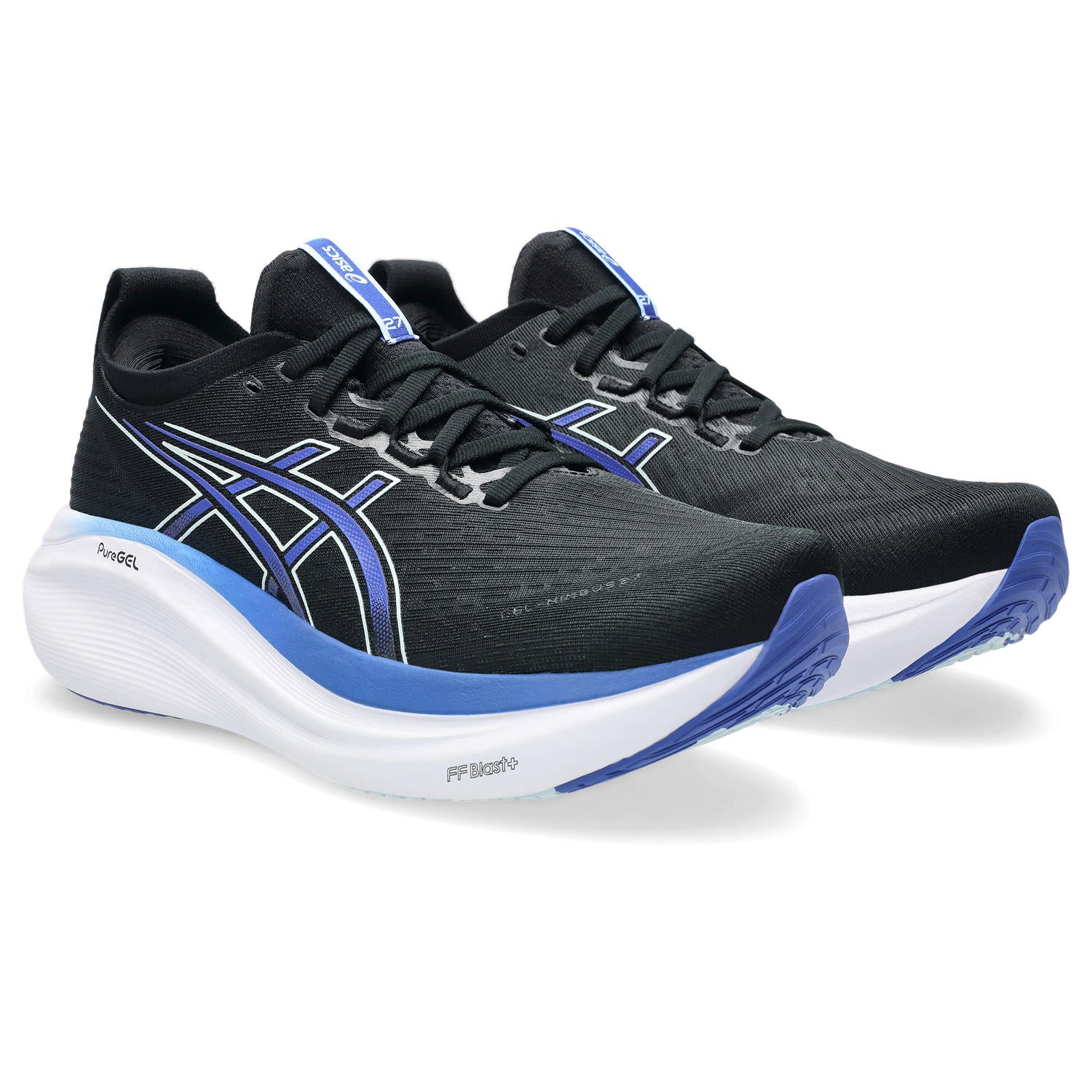 ASICS Men's Gel-Nimbus 27 Running Shoes - Black/Dark Cobalt (006) - Lightweight Cushioned Sneakers for Jogging, Gym Workouts & Daily Comfort