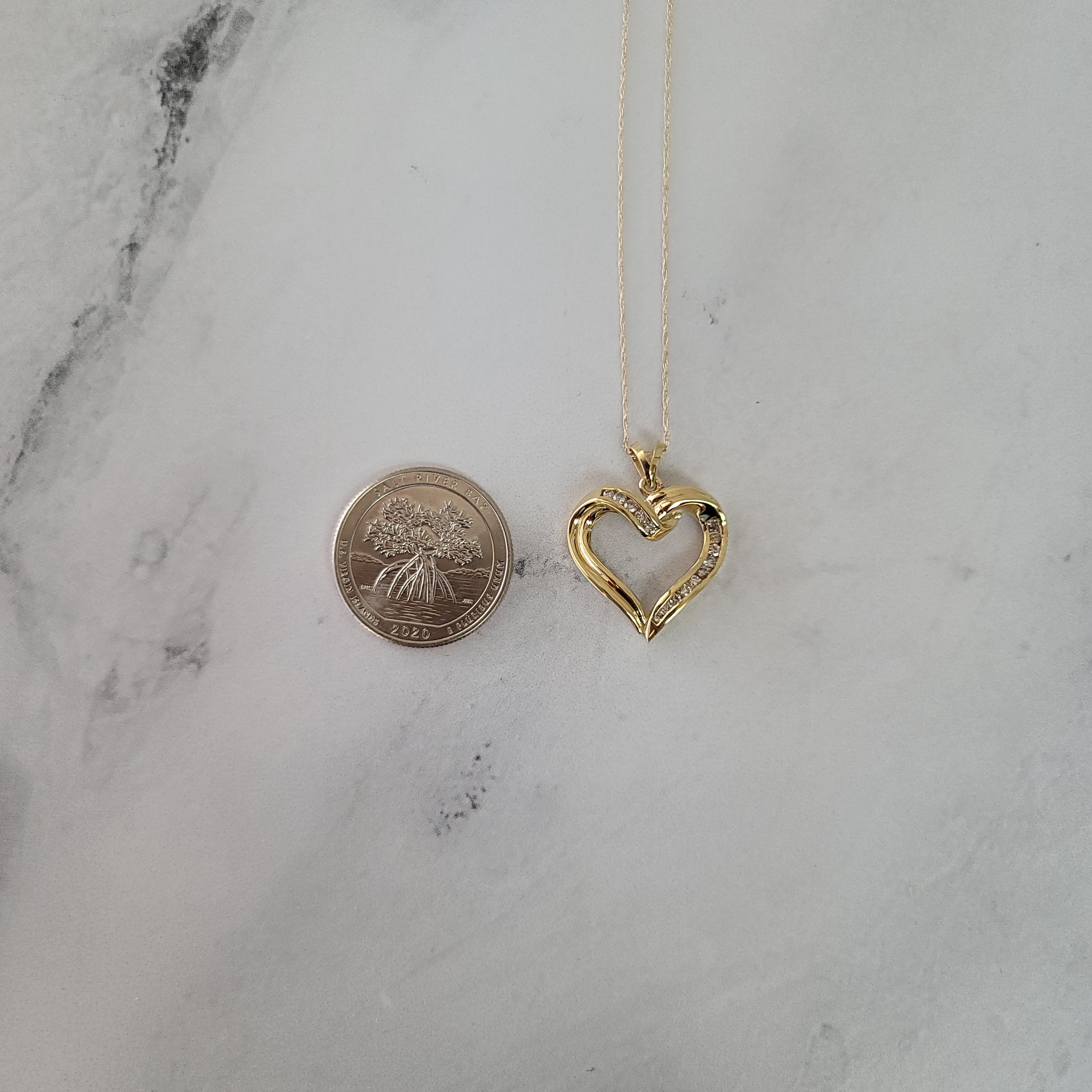 0.50 Carat Heart Shaped Diamond Necklace in 14K Yellow Gold - Perfect for Valentine's Day Gifts & Anniversary Jewelry