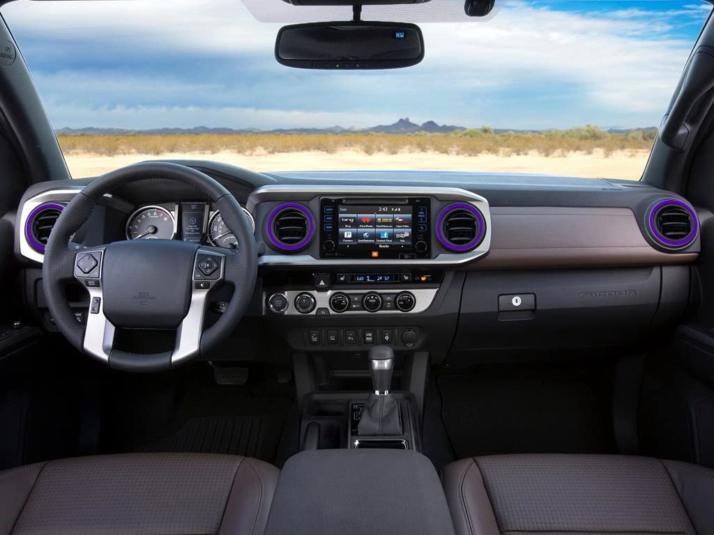Toyota Tacoma 2016-2021 AC Vent Cover Trim - 4pcs Purple Dash Decoration Rings for Air Conditioner Outlet | Upgrade Interior & Protect Vents from Dust (Fits 3rd Gen Tacoma Models)