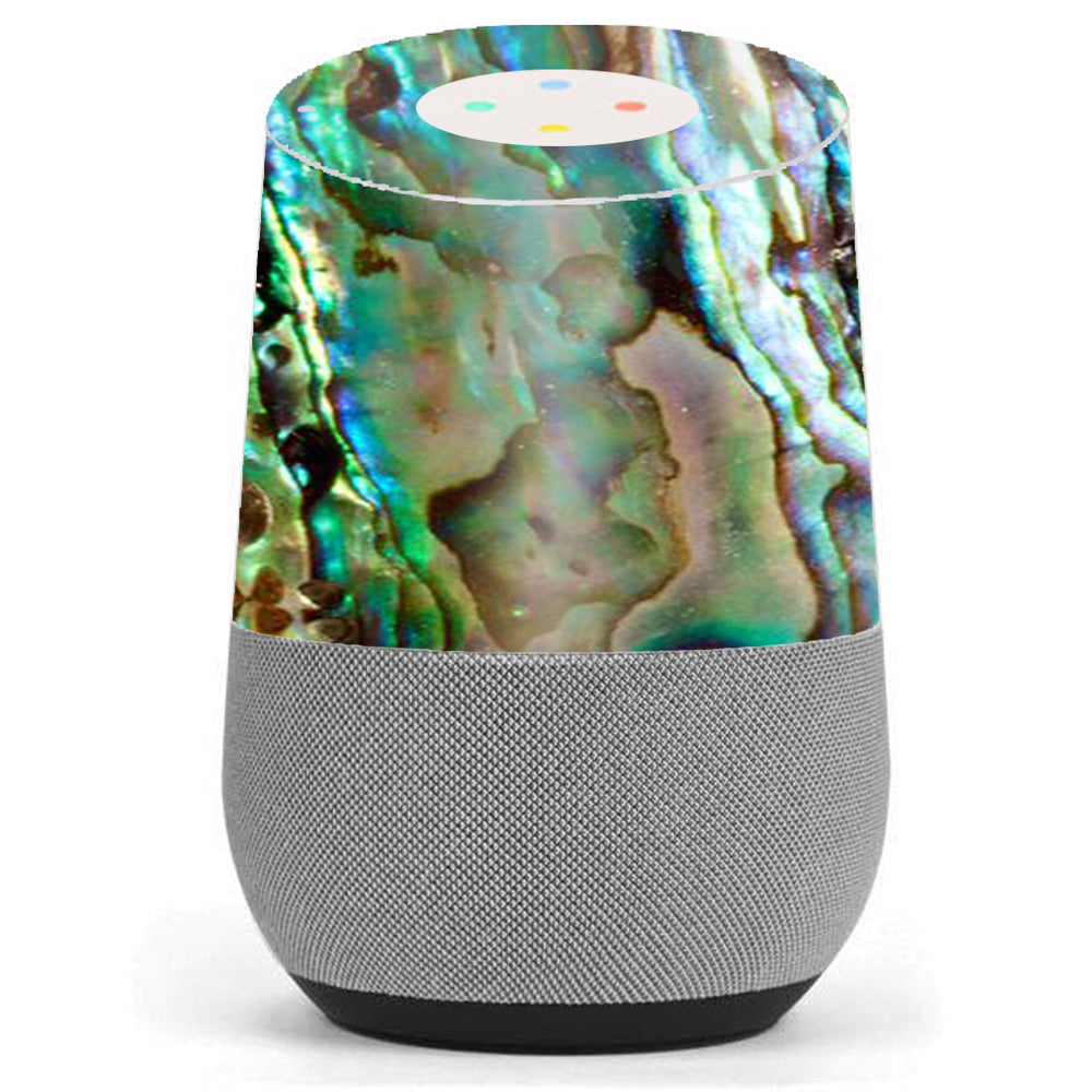 Premium Abalone Sea Shell Skin for Google Home - Elegant Gold & Blue Design - Perfect for Home Decor, Office, and Gift Giving