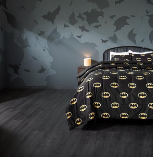 Twin Black Emblem Comforter Set