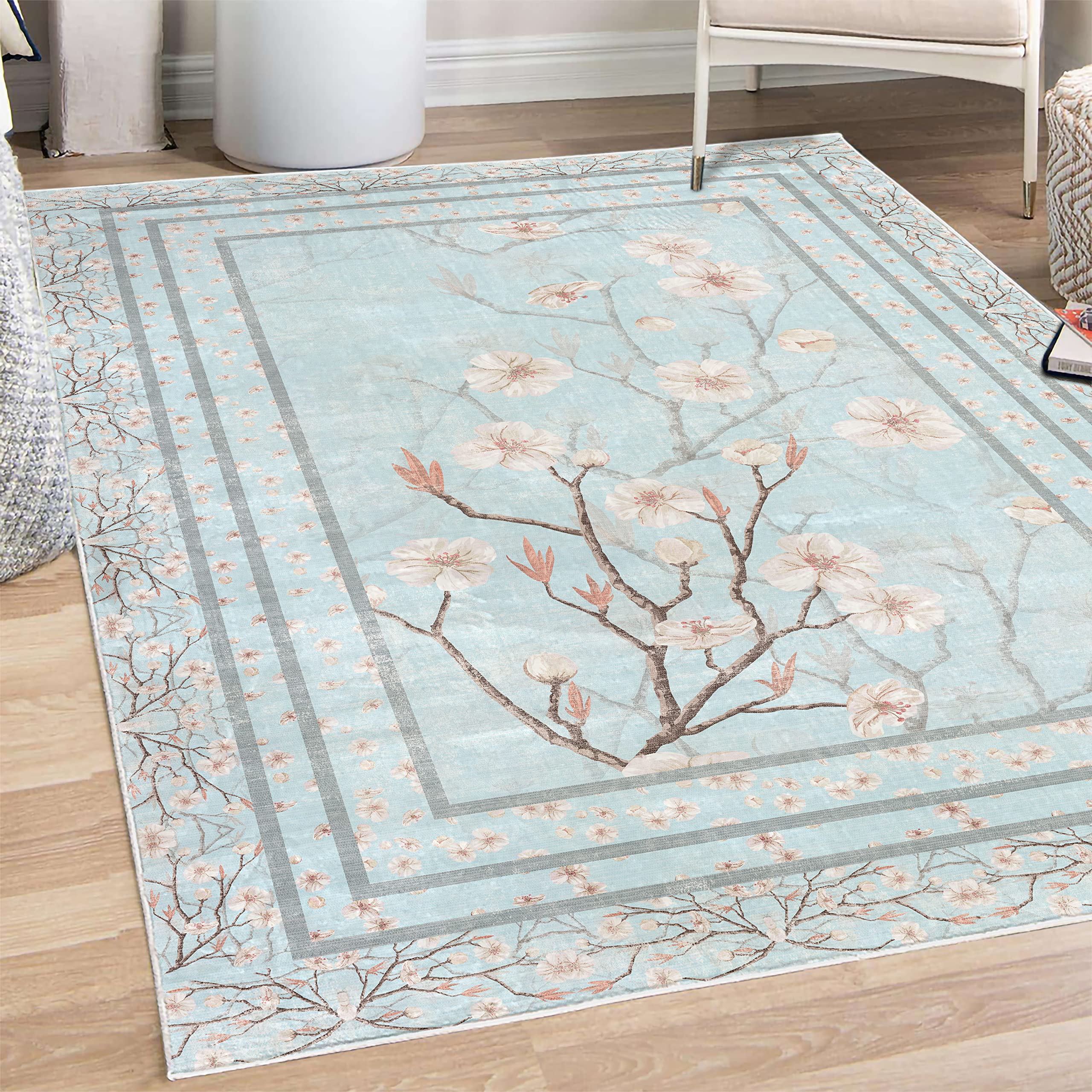 Ambesonne Floral Area Rug - 6'6