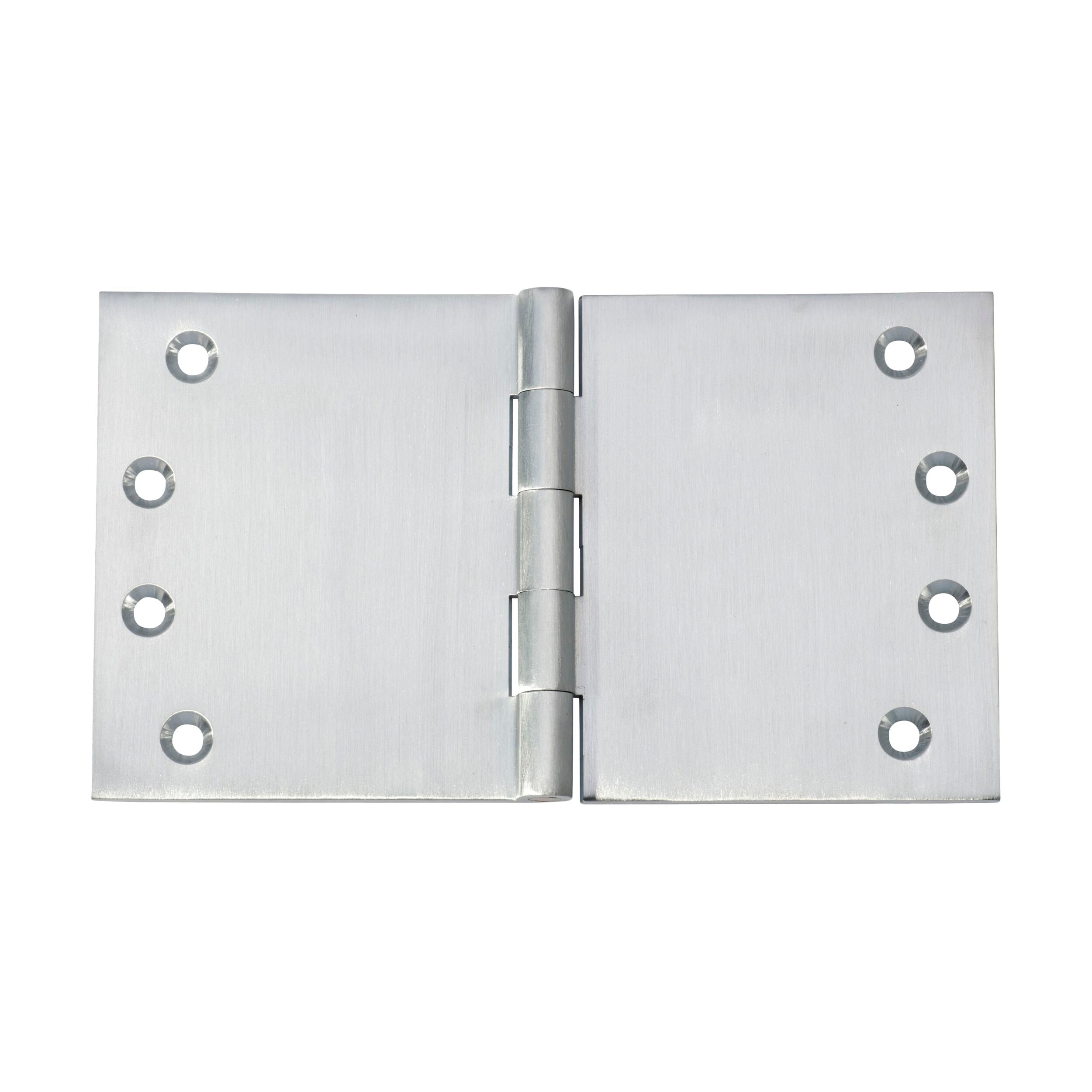 2792 Hinge Broad Butt Satin Chrome H100xW175mm - Heavy Duty Cabinet Door Hinges for Kitchen & Bathroom Furniture Installation
