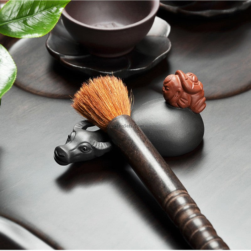 Yixing Clay Cow and Boy Tea Pet - Handmade Ceramic Tea Companion for Gongfu Tea Ceremony, Perfect Gift for Tea Lovers - Enhance Your Tea Brewing Experience with This Charming Decoration