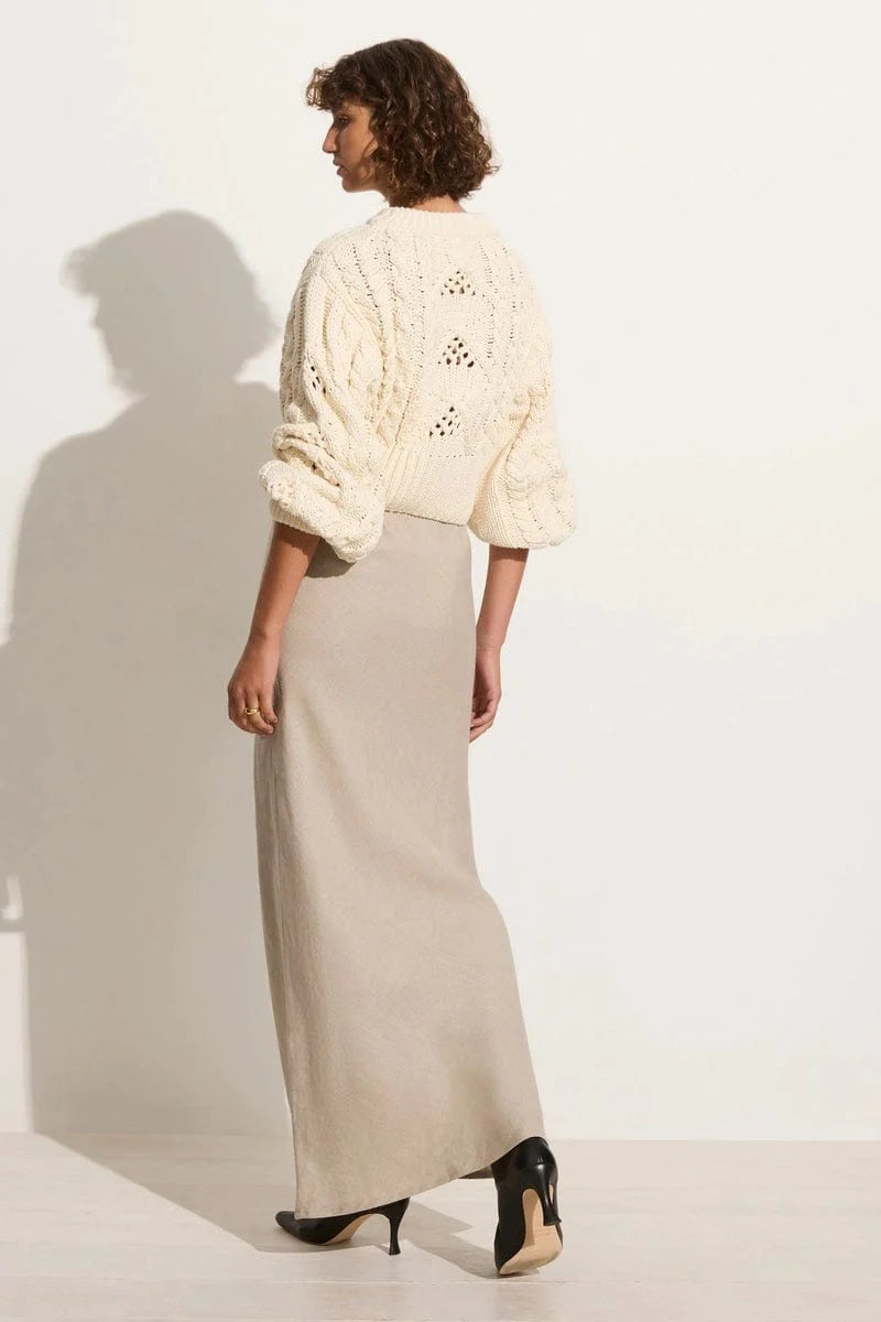 Alanna Knit Sweater Women's Casual Pullover Off White | Cozy Winter Fashion for Office, Date Night & Holiday Outfits