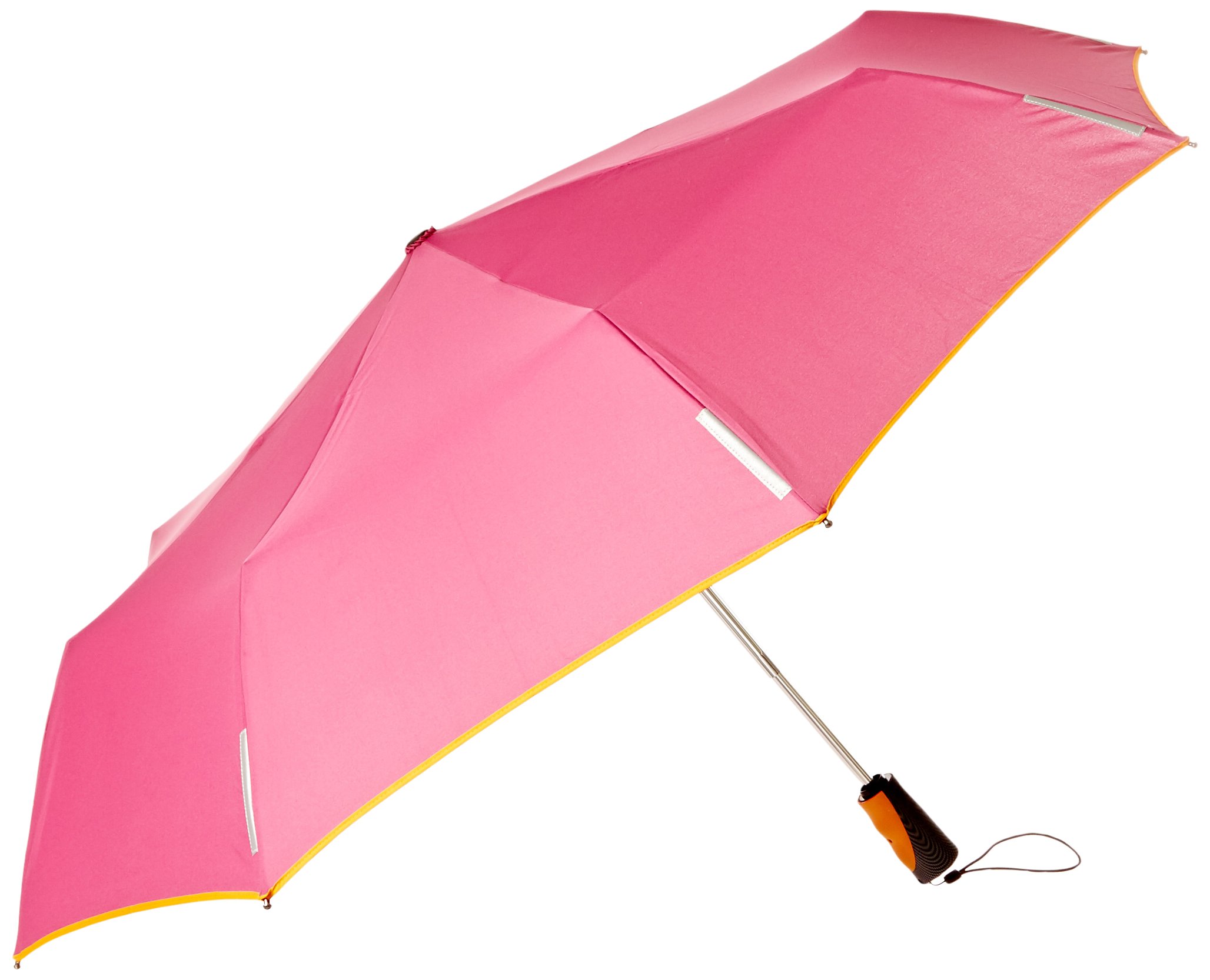 Totes Trx Auto Open & Close Titan Regular Umbrella - Strawberry/Tang Binding - Windproof Compact Travel Umbrella for Rain & Sun Protection - Perfect for Commuting, Walking Dogs & Outdoor Activities