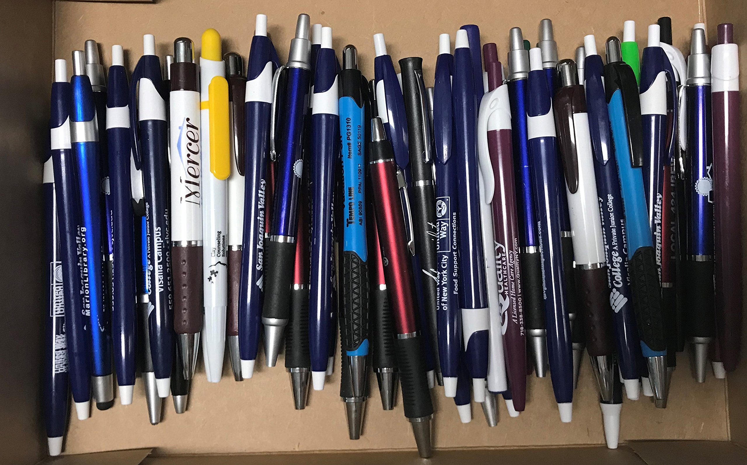 SE ROSE Bulk Misprint Plastic Pens - 25 Pack Wholesale Lot for Office, School & Events | Affordable Disposable Writing Supplies