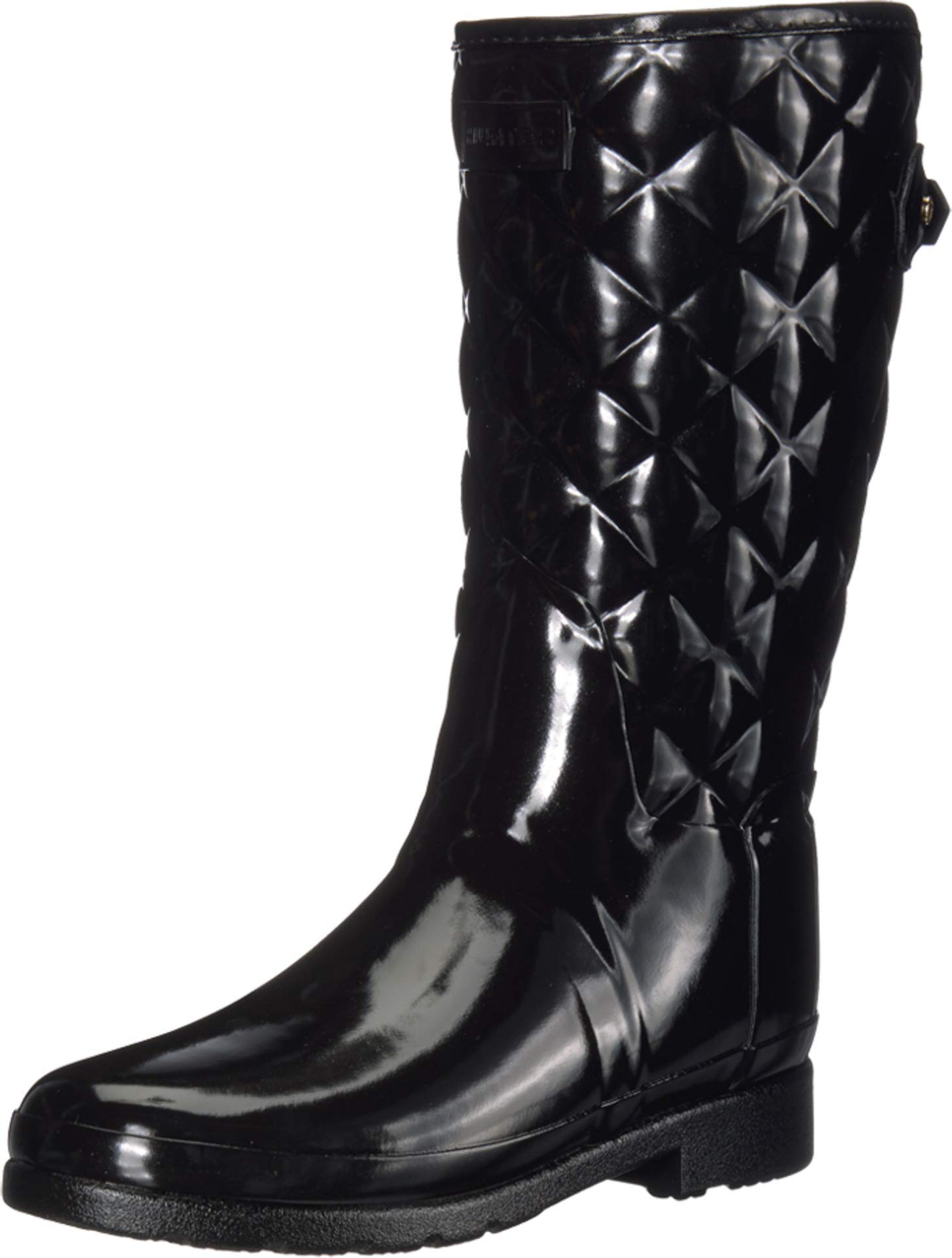 Hunter Women's Refined Short Quilted Gloss Rain Boots - Waterproof Chelsea Rain Shoes for Women, Fashionable Winter Rain Booties with Comfortable Cushioning - Perfect for Rainy Days, Commuting & Outdoor Activities
