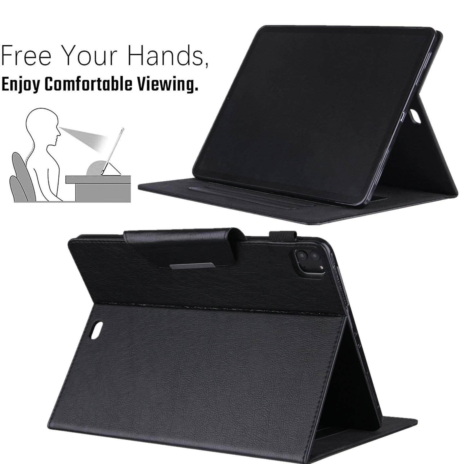 Premium Genuine Leather iPad Air 4 Case (2020 Model) - Slim Protective Cover with Auto Sleep/Wake - Perfect for Business Professionals & Office Use