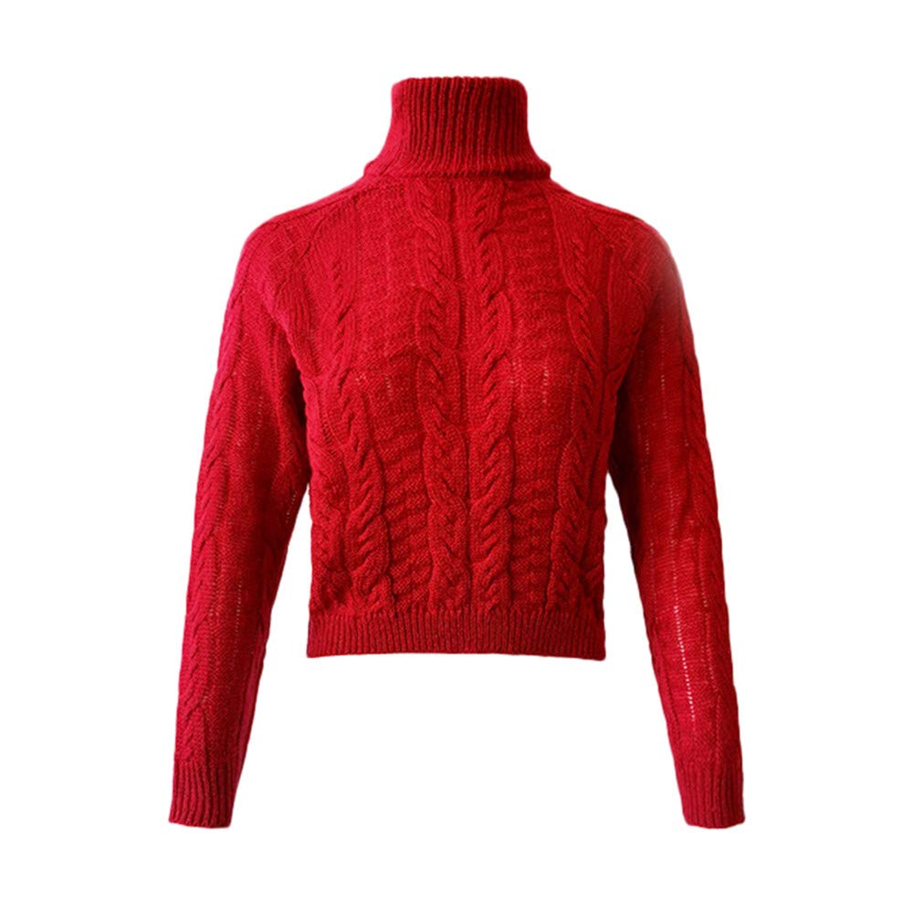 Amiley Women's Long Sleeve Turtleneck Cable Knit Crop Sweater Top | Cozy Winter Pullover for Casual Outfits & Layering | Perfect for Office, Dates & Fall Fashion