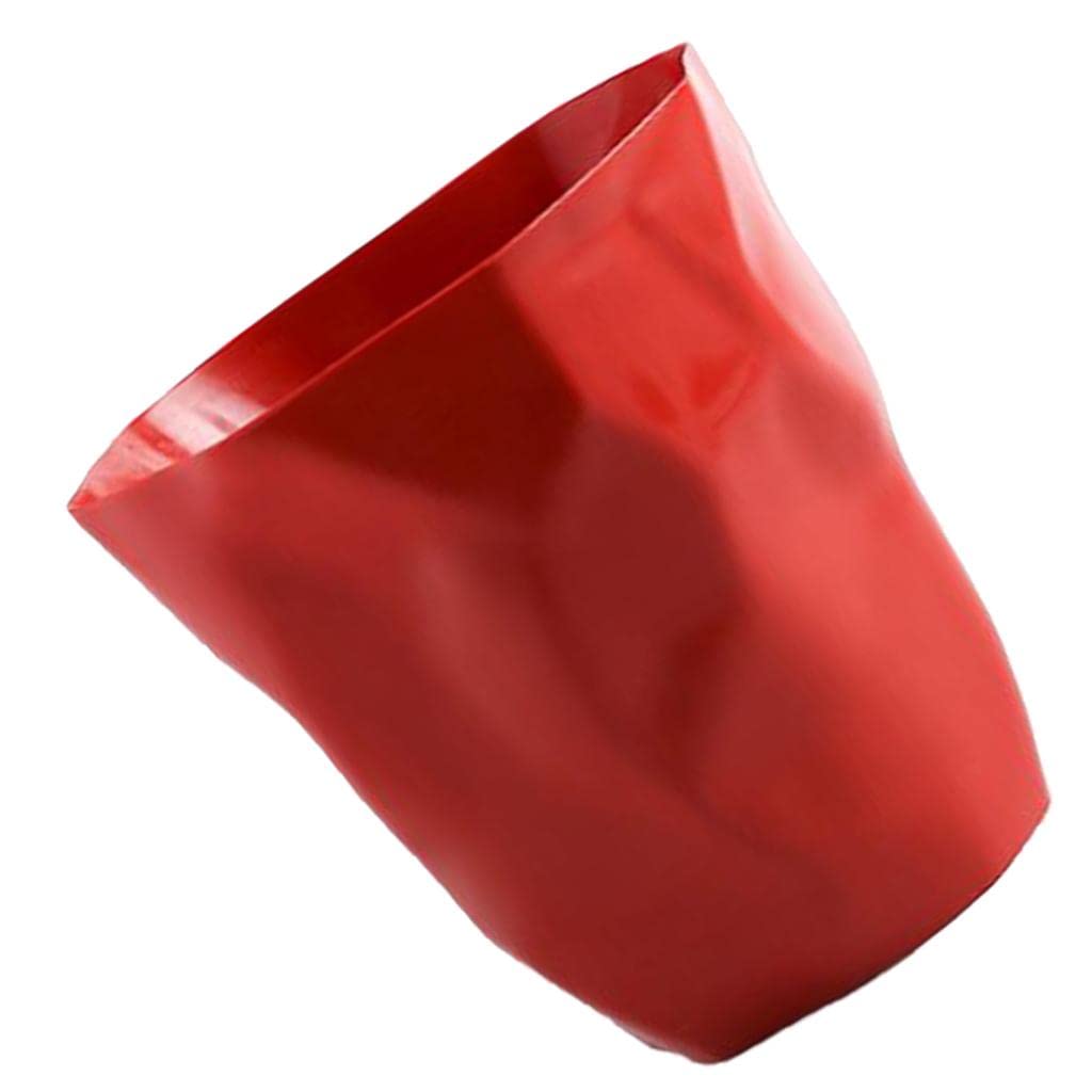 Creative Irregular Shaped Trash Can - Modern Waste Dustbin for Home & Office, Red & Other Colors - Perfect for Kitchen, Bathroom, Living Room & Workspace