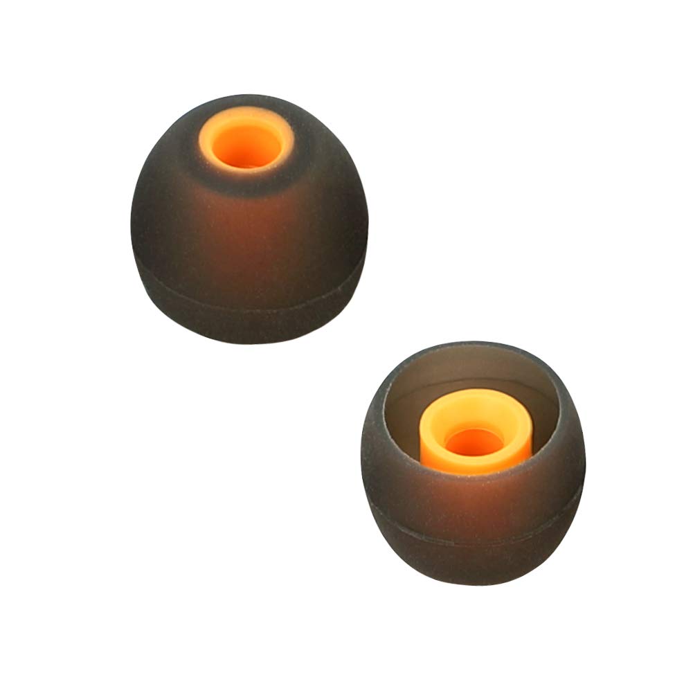 Premium Replacement Ear Tips for Earbuds & Headphones - 9 Pairs (S/M/L Sizes, Orange/Black) - Perfect for Workouts, Commuting & Noise Isolation