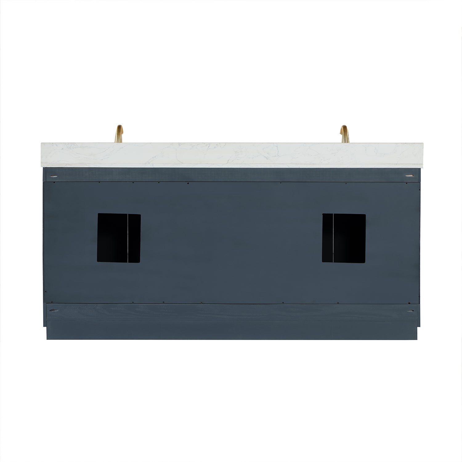 Gazsi 72 Inch Double Sink Bathroom Vanity Set with White Composite Stone Countertop - Modern Farmhouse Style for Master Bath or Guest Bathroom