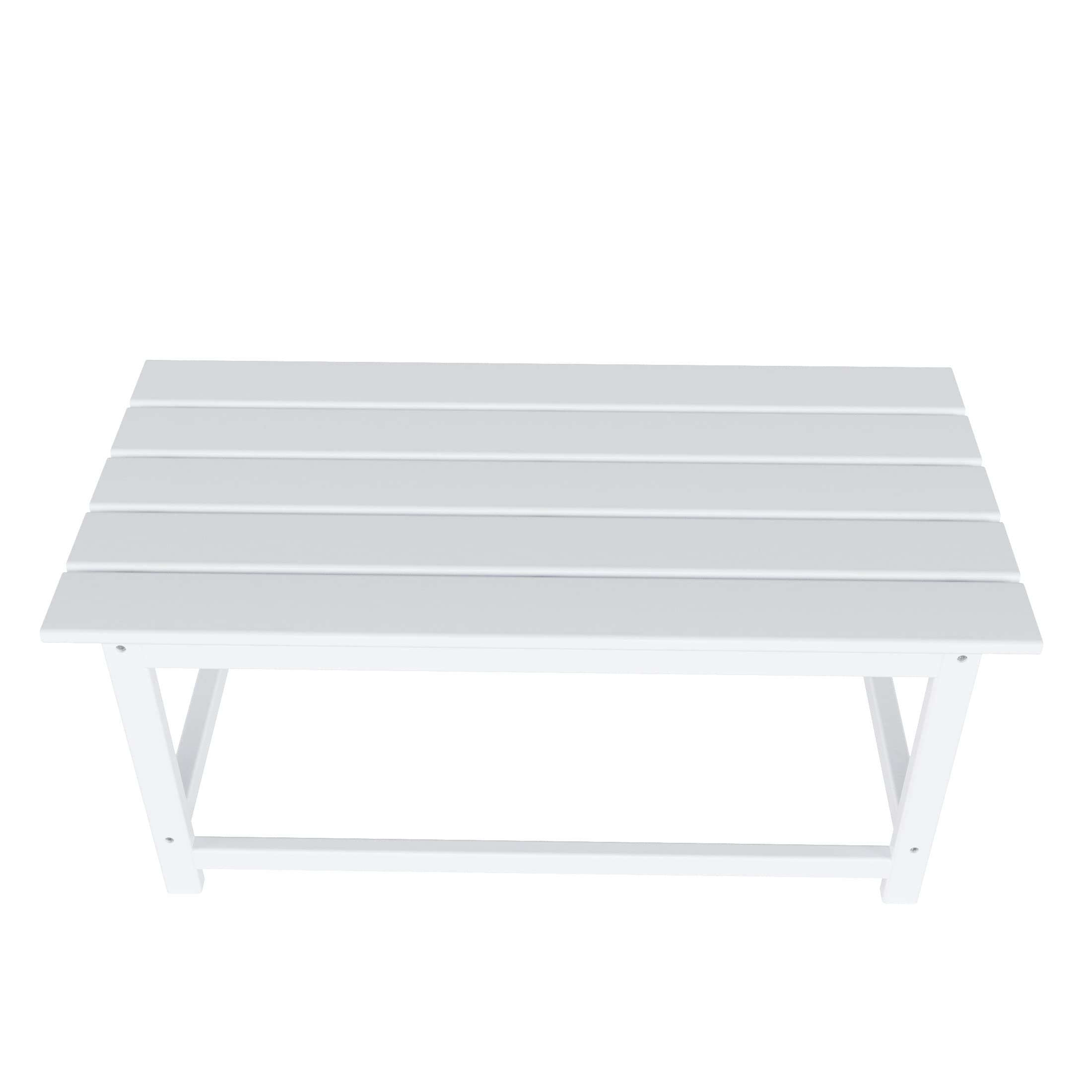 **HDPE Outdoor Drink Table - Weather Resistant Adirondack Conversation Table for Patio, Porch, Balcony, Poolside & Backyard - White Accent Table for Seaside & Outdoor Relaxation**