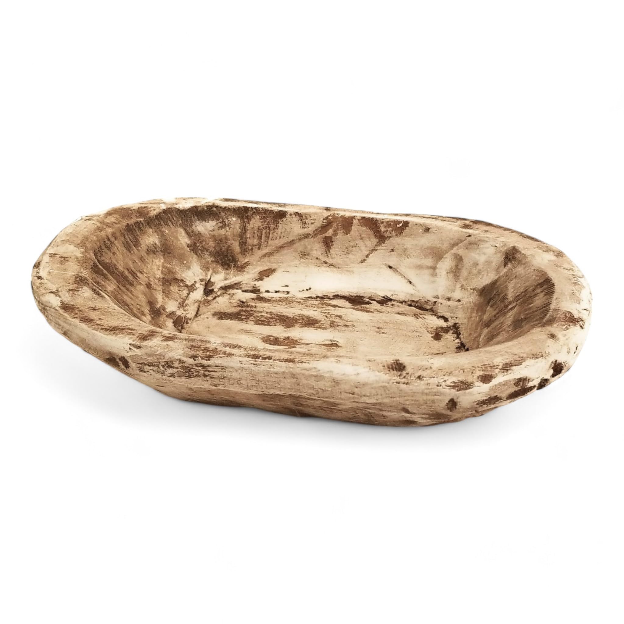 9-10 Inch Mini Dough Bowl | Small Wooden Decorative Bowl for Home Decor | Rustic Primitive Centerpiece for Tables, Shelves & Farmhouse Style