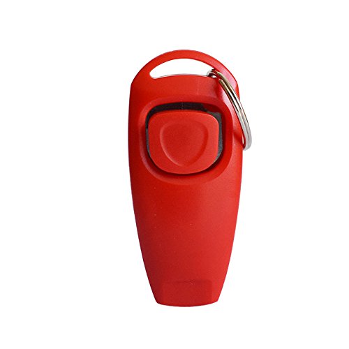 Premium Dog Training Clicker with Whistle - 2-in-1 Pet Clicker for Cats, Dogs & Birds | Stop Barking, Teach Commands (Sit, Fetch, Recall) | Durable Red Training Tool for Home & Outdoor Use