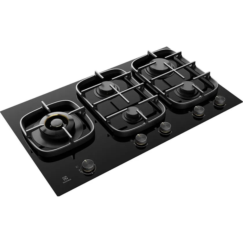 Electrolux EHG955BE 90cm Gas on Glass Cooktop - Premium Built-in Stove for Modern Kitchens | Energy Efficient & Easy to Clean | Perfect for Home Chefs & Cooking Enthusiasts