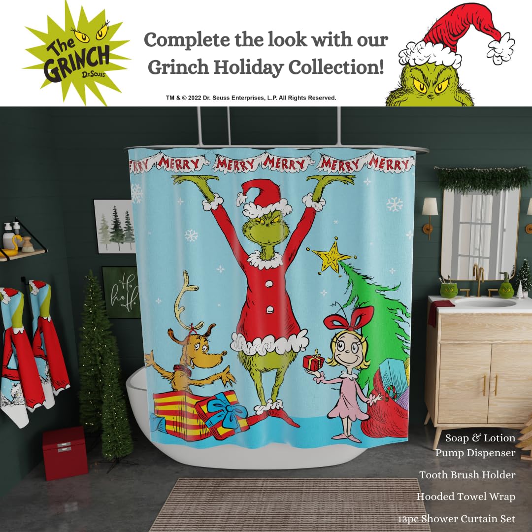 Officially Licensed Dr. Seuss The Grinch Christmas Soap Lotion Hand Sanitizer Dispenser - 18.28oz Holiday Home Decor & Gift for Bathroom, Kitchen, Office