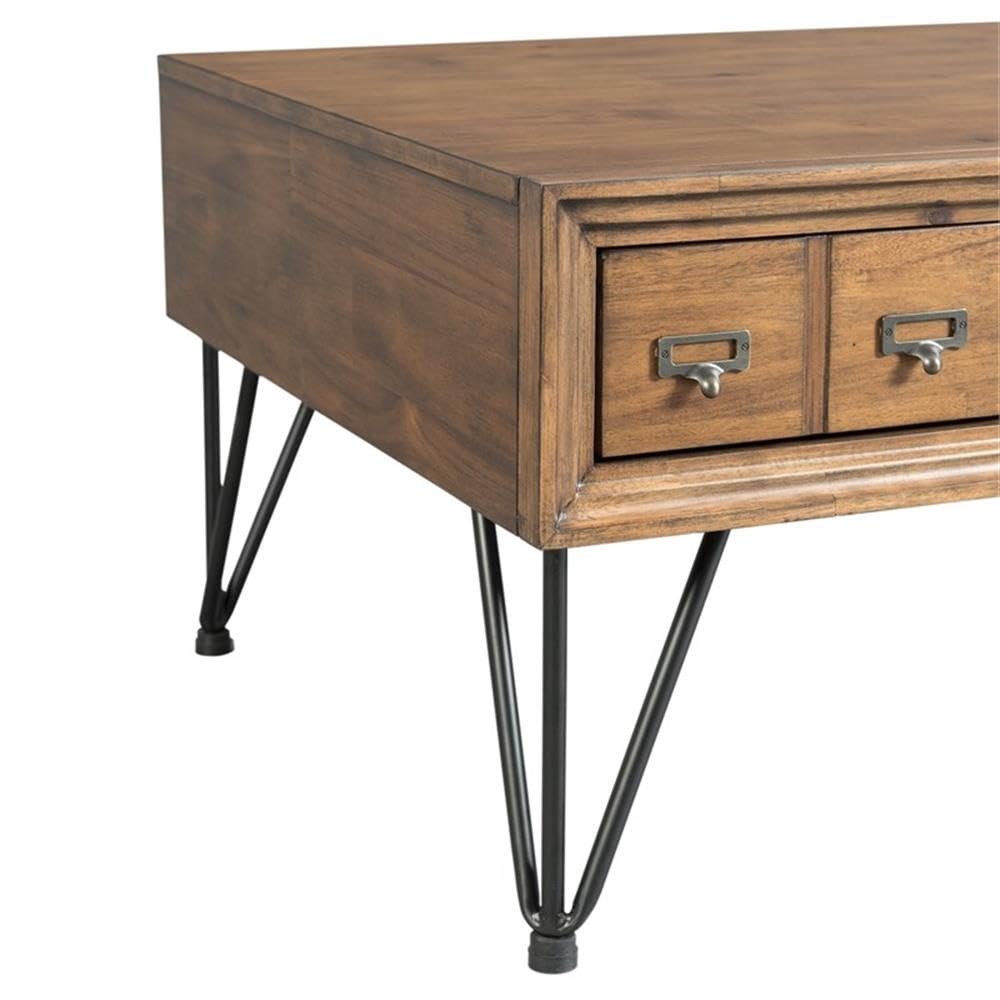 BOWERY HILL Modern 2-Drawer Coffee Table - Stylish Living Room Furniture for Small Spaces, Perfect for Storing Remote Controls and Magazines