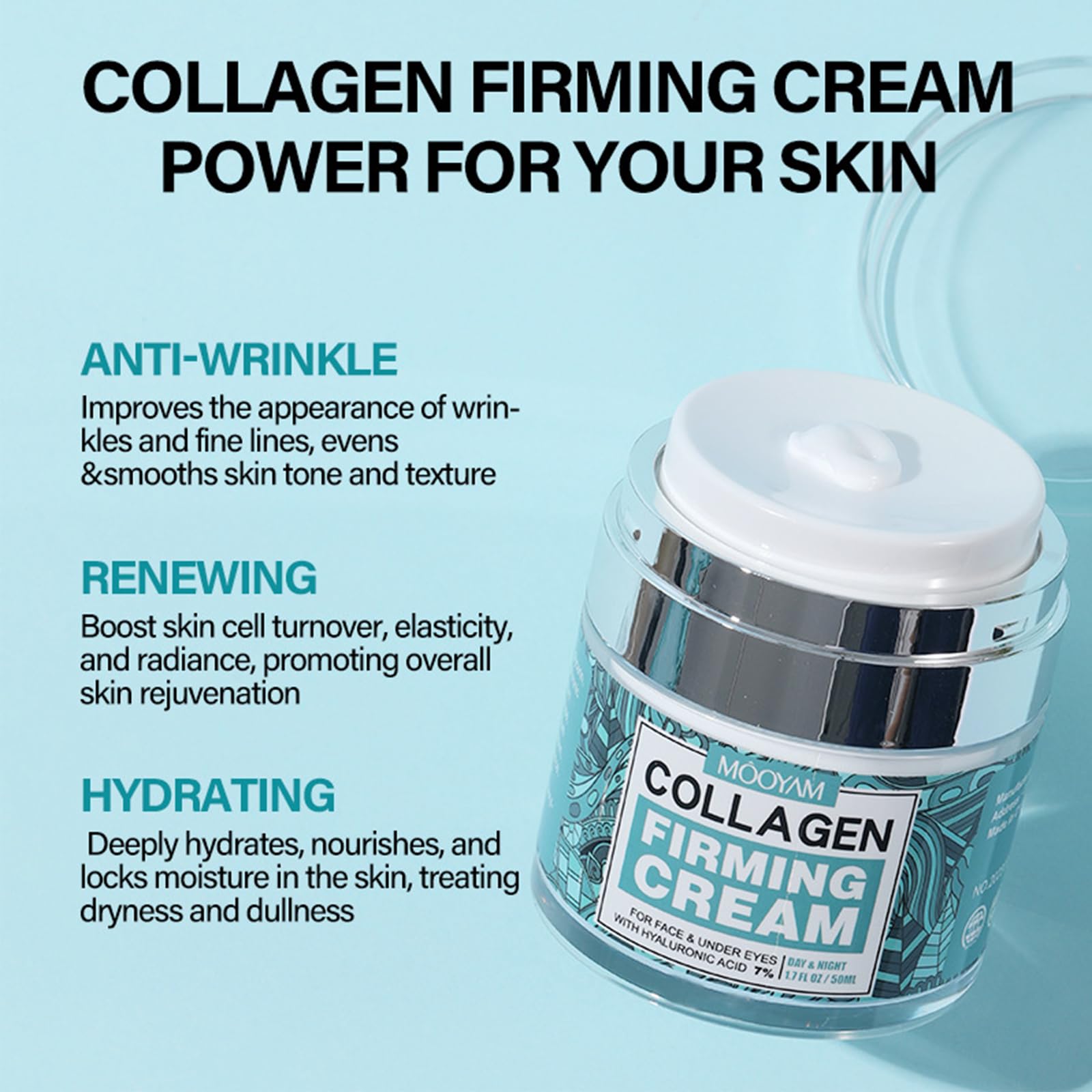 Retinol Neck Firming Cream - Anti-Aging Tightening & Lifting Moisturizer with Collagen & Hyaluronic Acid for Women & Men - 1.78 Fl Oz - Reduce Wrinkles & Double Chin for Youthful Neck Care
