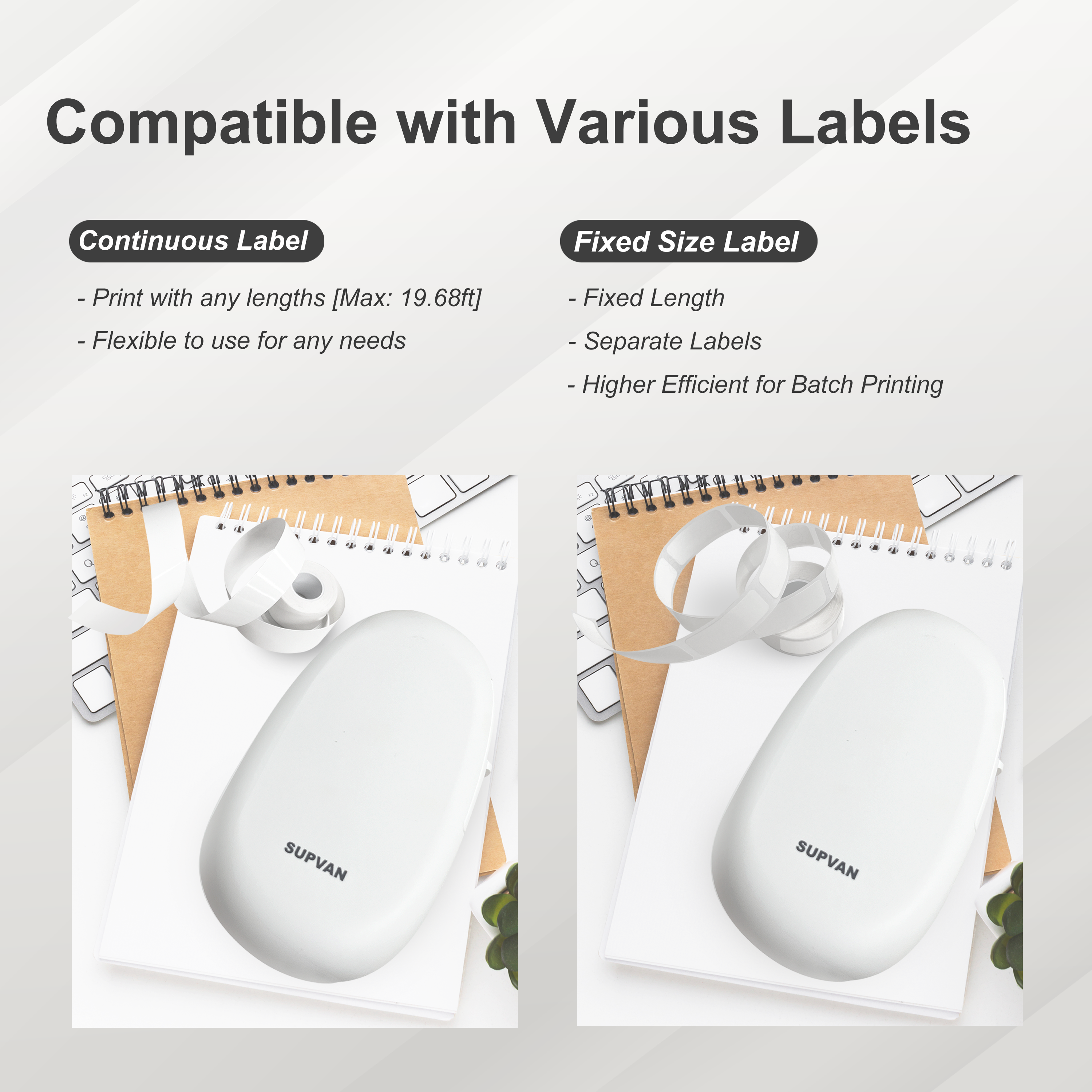 SUPVAN E10 Mini Bluetooth Label Printer - Portable Wireless Sticker Maker for Shipping, Organizing & Small Business - Perfect for Amazon FBA, eBay & Etsy Sellers