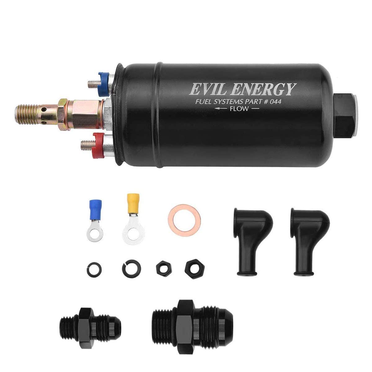 EVIL ENERGY EFI Fuel Pressure Regulator 30-70psi Adjustable with 300LPH High Flow External Fuel Pump 12V - Performance Upgrade for Cars, Trucks & Racing Vehicles
