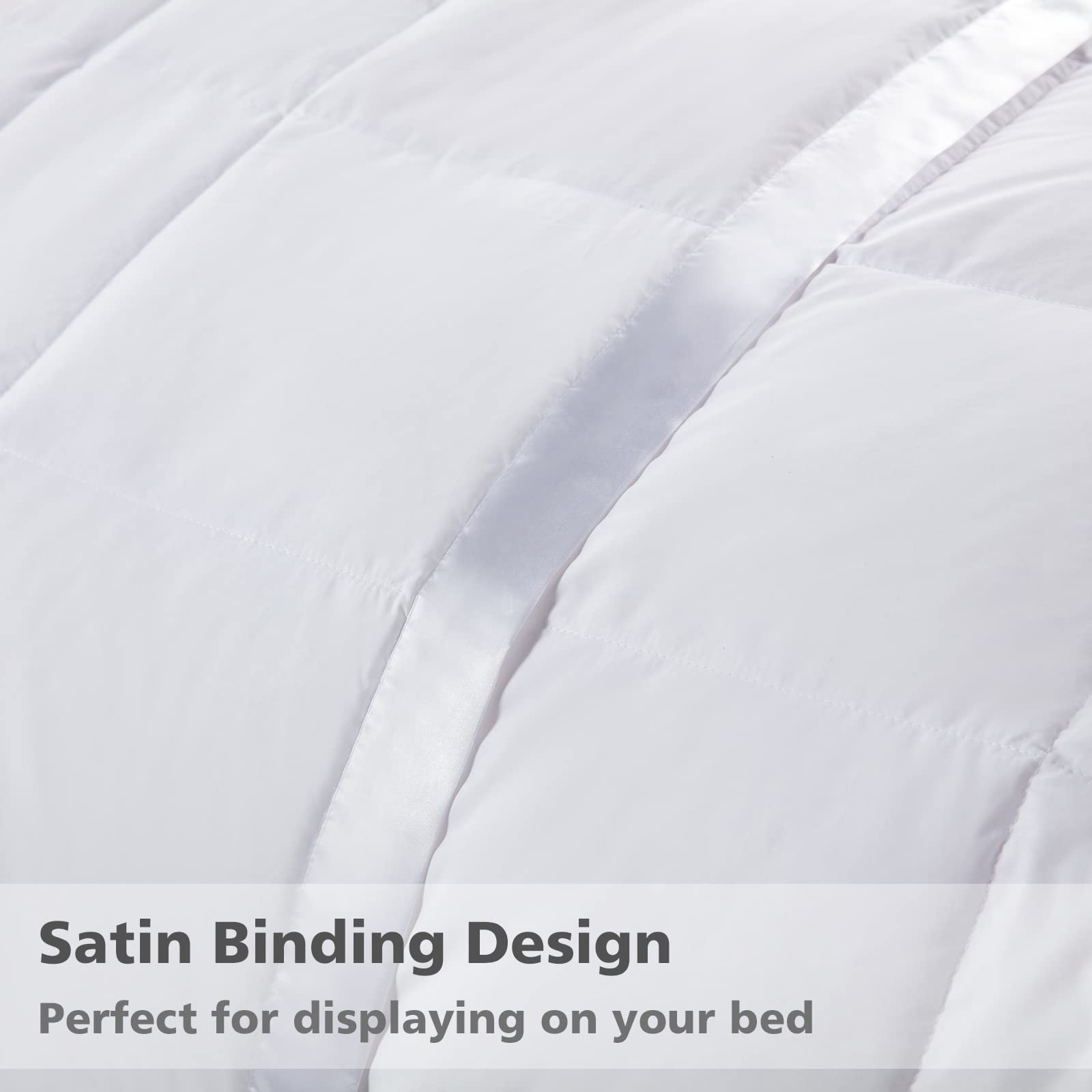 APSMILE Lightweight Down Alternative Blanket - California King Size Summer Cooling Comforter, Ultra-Soft Breathable Thin Quilt with Satin Trim (Cream White) | Perfect for Hot Sleepers, Air Conditioning Use & Guest Bedrooms