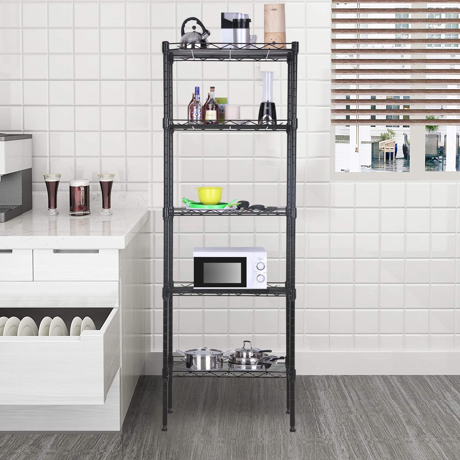 Adjustable NSF-Certified Metal Wire Shelving Unit - 16.7