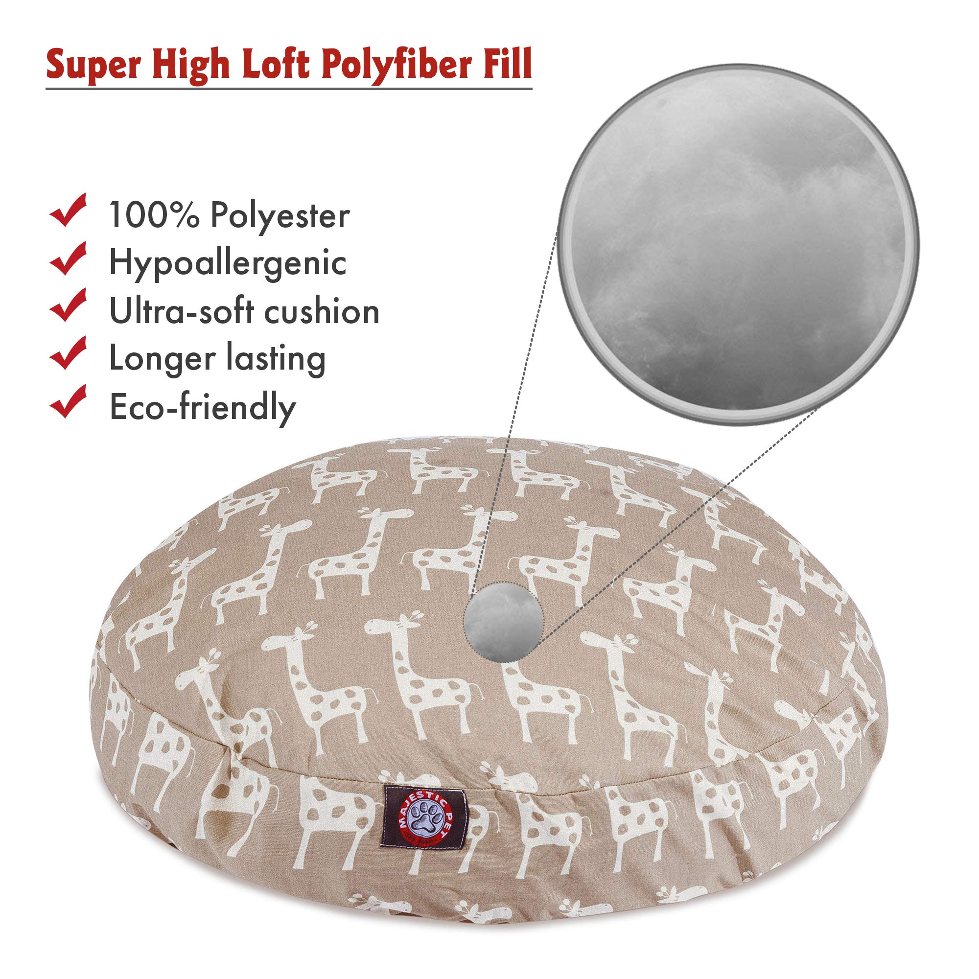 Majestic Pet Stretch Maple Brown Small Round Dog Bed - Cozy & Durable Pet Bed for Small Dogs & Cats - Perfect for Bedroom, Living Room & Pet Travel