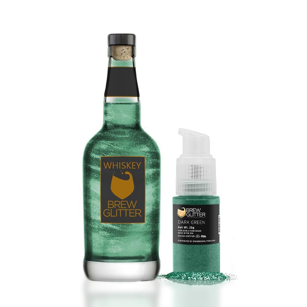 Dark Green Brew Glitter® Spray Pump Bottle - Private Label Cosmetic Packaging for DIY Beauty, Nail Polish, Body Oil & Hair Care Products | Perfect for Salons, Spas & Home Use