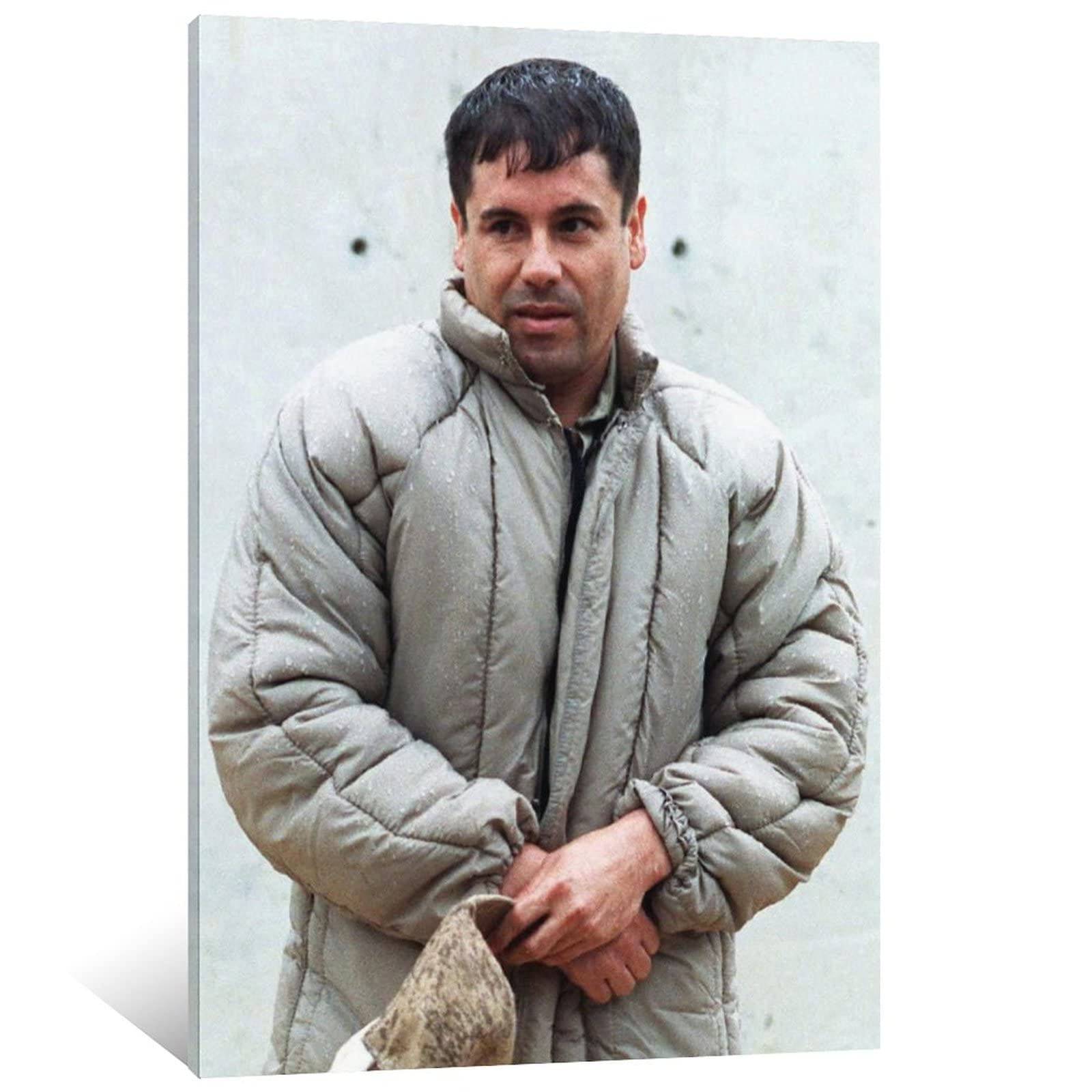 Joaquín 'El Chapo' Guzmán Drug Lord Canvas Wall Art - 24x36 Inch (60x90cm) Gangster Decor Poster for Living Room, Bedroom, Man Cave & Office - Vintage Cartel Themed Painting for Home & Business Decor