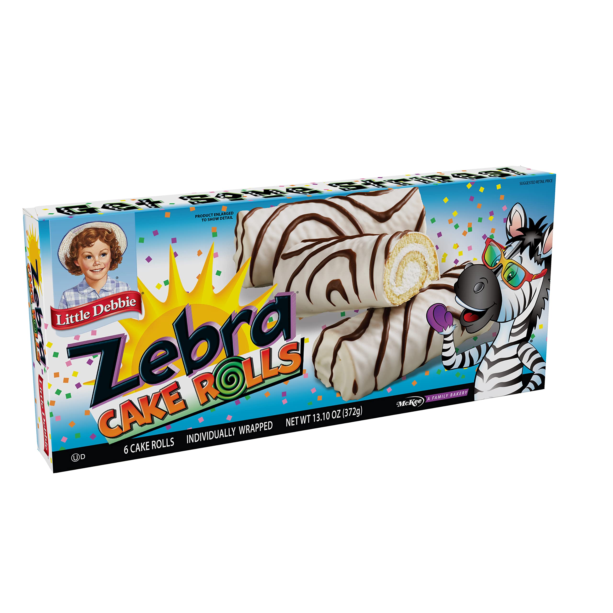 Little Debbie Zebra Cake Rolls - Individually Wrapped Snack Cakes (13.1 Oz, 6 Count) | Perfect for Lunchboxes, Office Snacks & Party Desserts