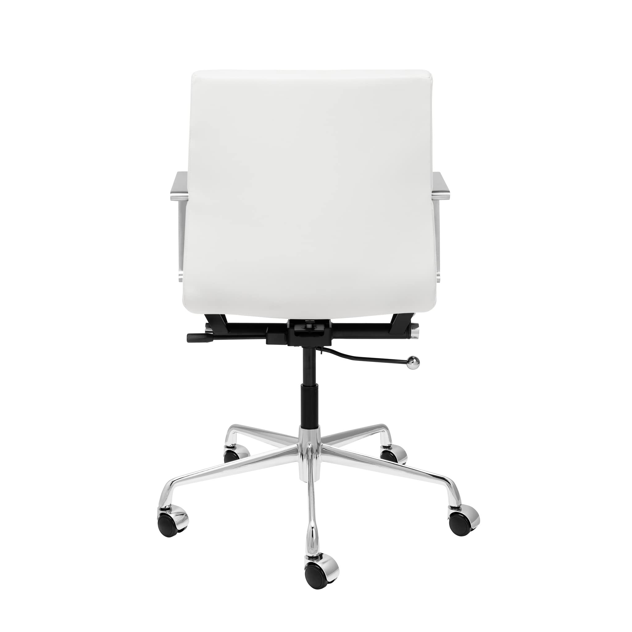 Laura Davidson SOHO II Mid Back Office Chair - Ergonomic Ribbed Desk Chair with Armrest & Swivel, Faux Leather Computer Chair for Home & Office Workspace - Perfect for Long Hours of Sitting, Video Conferencing and Remote Work