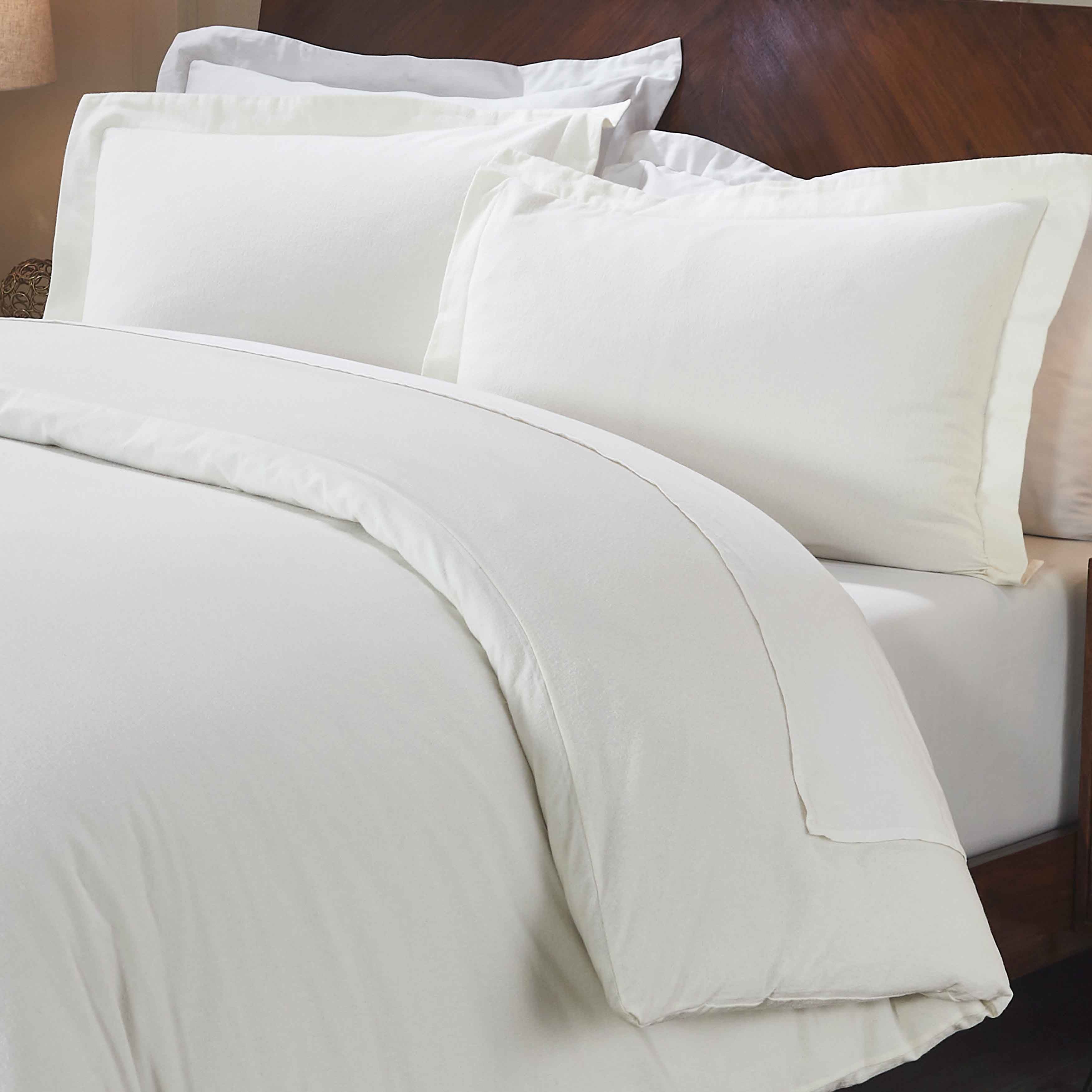 Premium Rome Flannel Cotton Solid Brushed Duvet Cover Set - Soft & Cozy Queen/King Size Bedding for Winter - Perfect for Cold Weather & Cozy Bedroom Decor