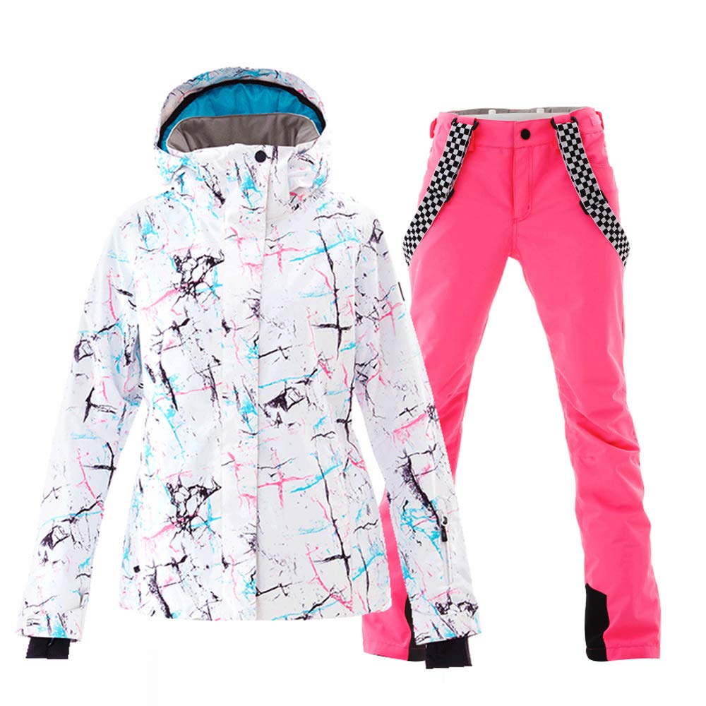 GS SNOWING Women's Ski Jacket & Pants Set - Windproof, Waterproof, Insulated Snowsuit for Winter Warmth - Perfect for Snowboarding, Skiing & Cold Weather Outdoor Activities