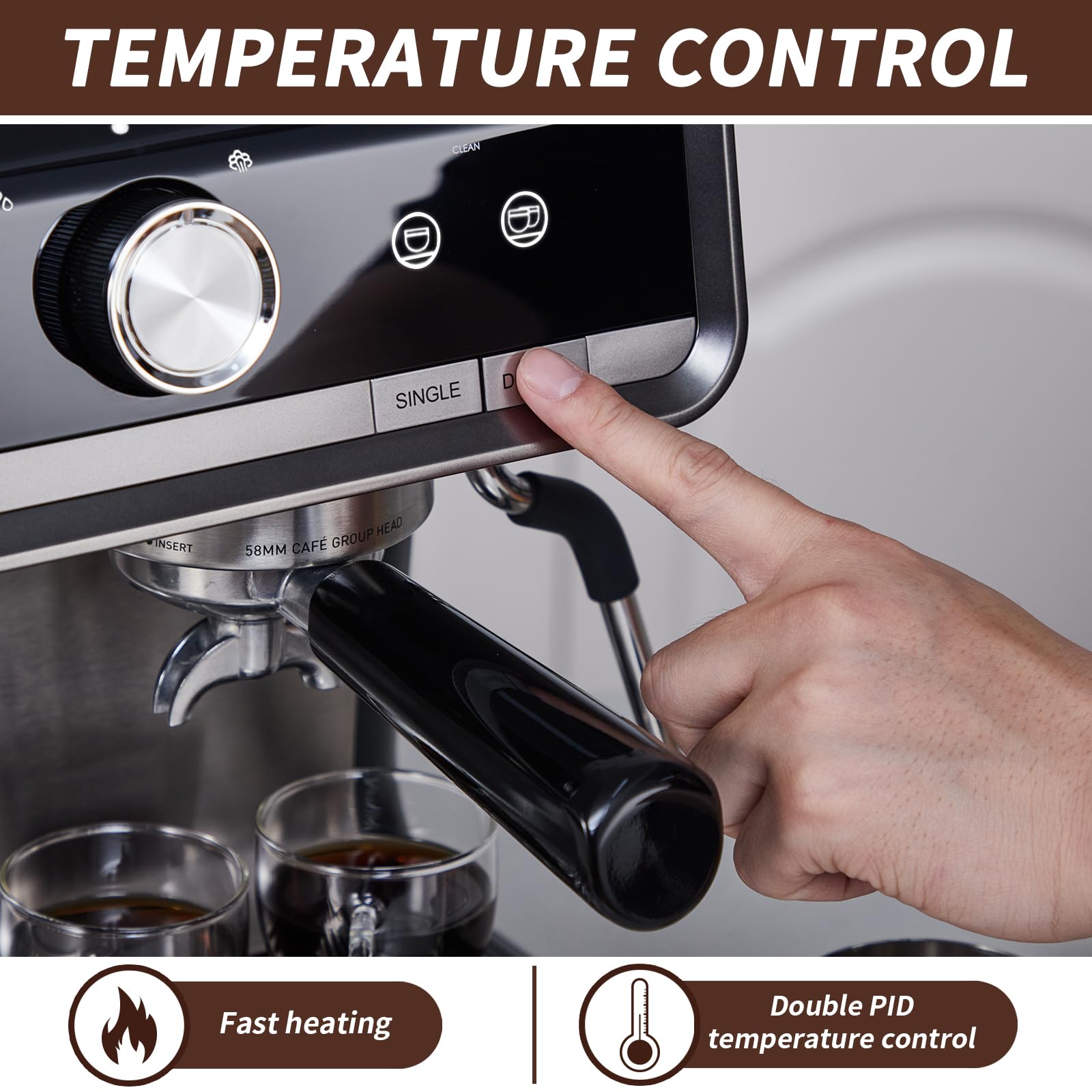 Professional 20 Bar Semi-Automatic Espresso Machine with Built-in Grinder & Milk Frother - Barista Quality Cappuccino Maker for Home Coffee Shops & Office Use